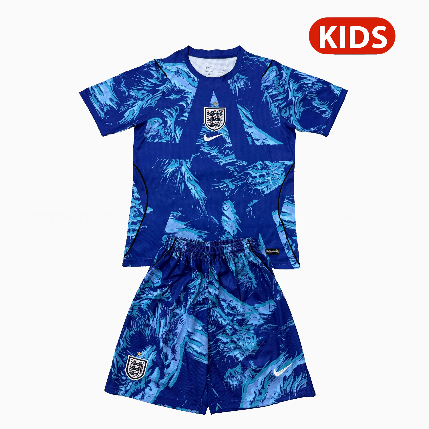 England 25-26 Blue Goalkeeper Kids Kit - JerseysGala