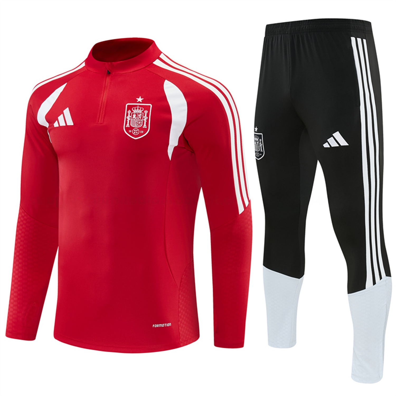 Spain 2026 Long Sleeve Training Set - Red Top & Black Pants - JerseysGala