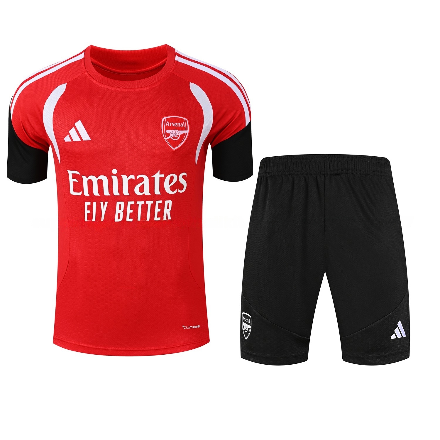 Arsenal 26-27 Short-Sleeve Training Set - Red Top & Black Shorts - JerseysGala