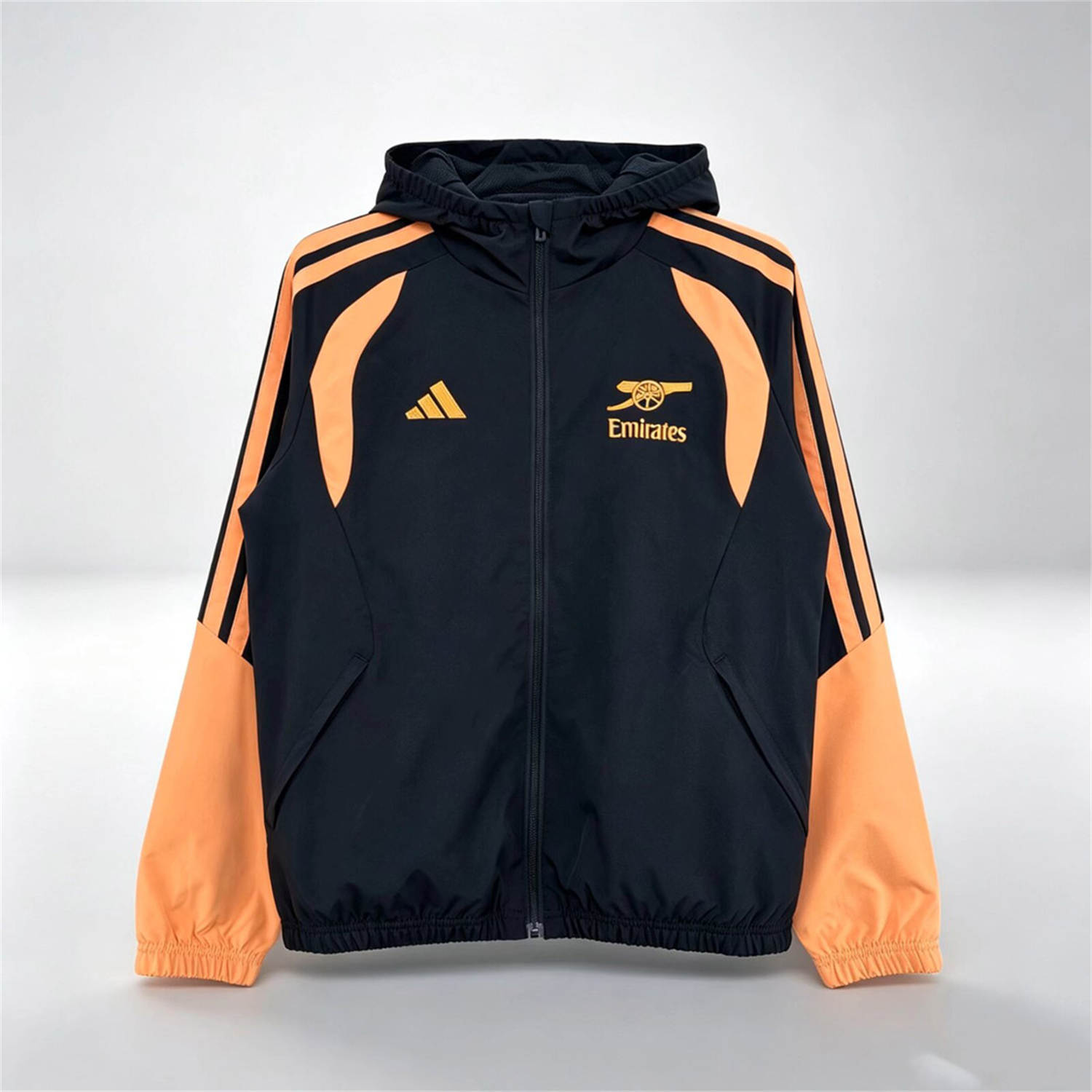 Arsenal 26-27 Weather Windbreaker Jacket - Black Orange - JerseysGala