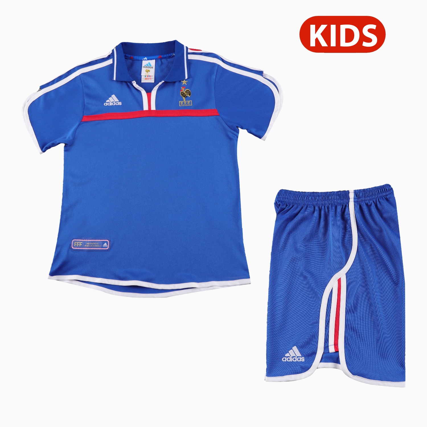 Retro France 2000 Home Kids Kit - JerseysGala