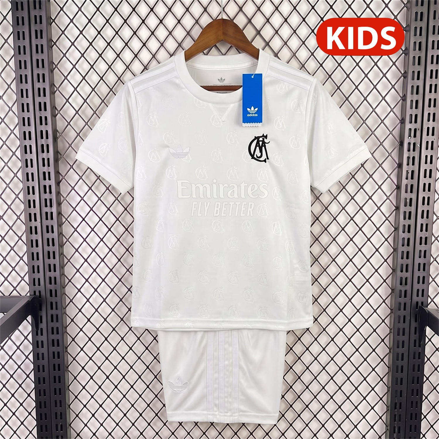 Real Madrid 26-27 125th Anniversary White With Grey Accents Kids Kit - JerseysGala