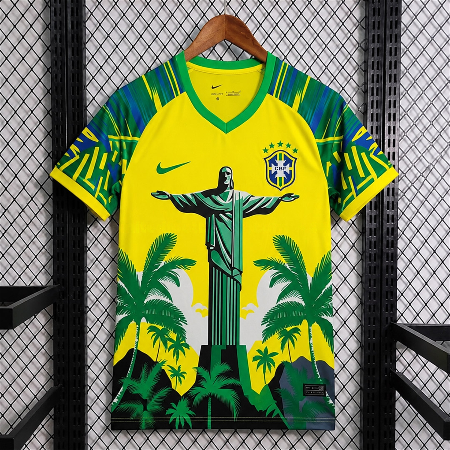 Brazil 2026 Green Jesus Statue Yellow Special Jersey - Fans Version - JerseysGala