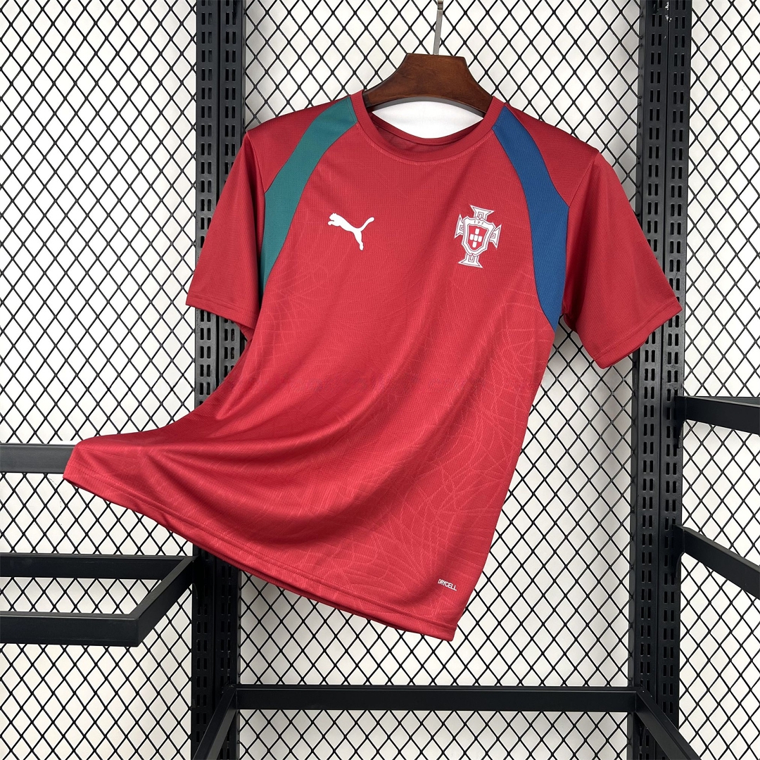 Portugal 2026 Pre-Match Maroon With Blue Green Jersey - Fans Version - JerseysGala