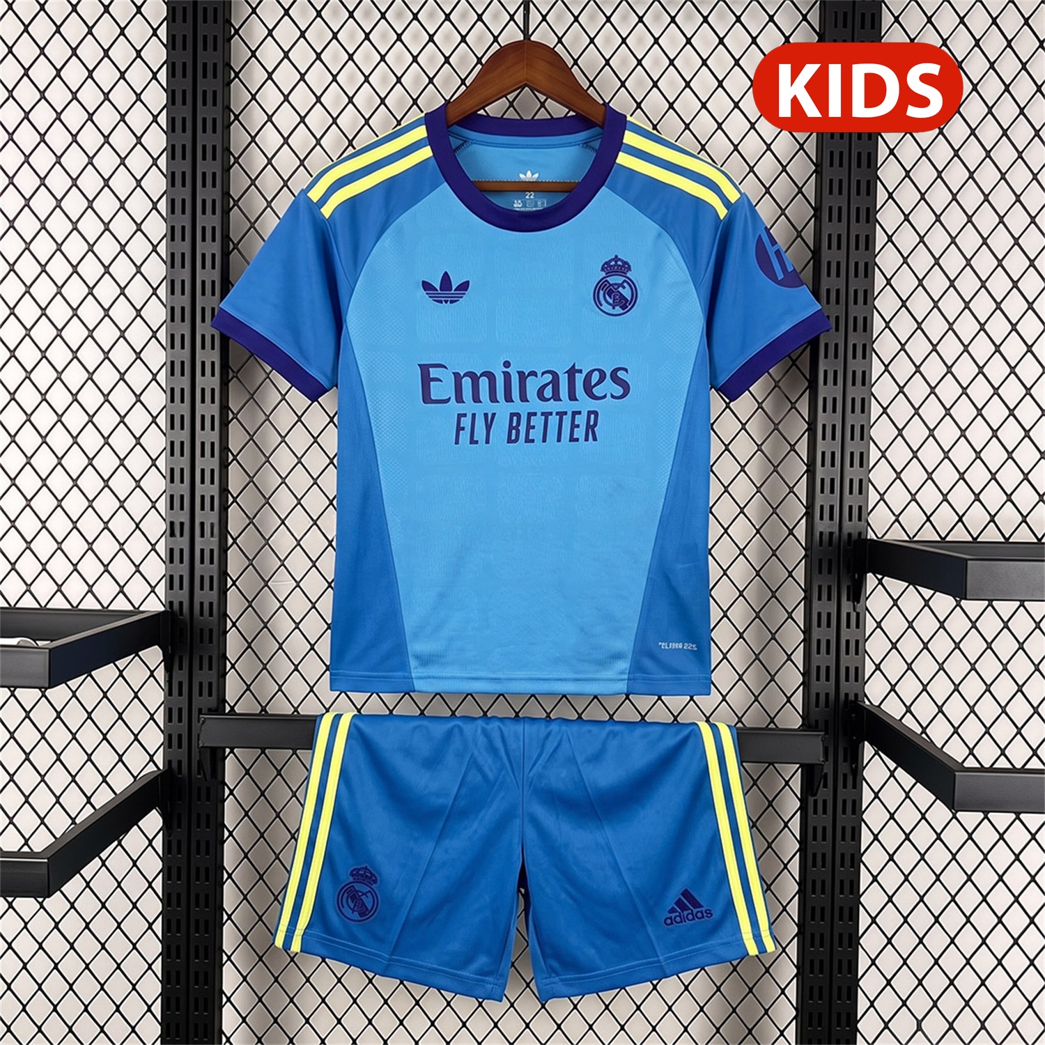 Real Madrid 26-27 Blue Goalkeeper Kids Kit - JerseysGala