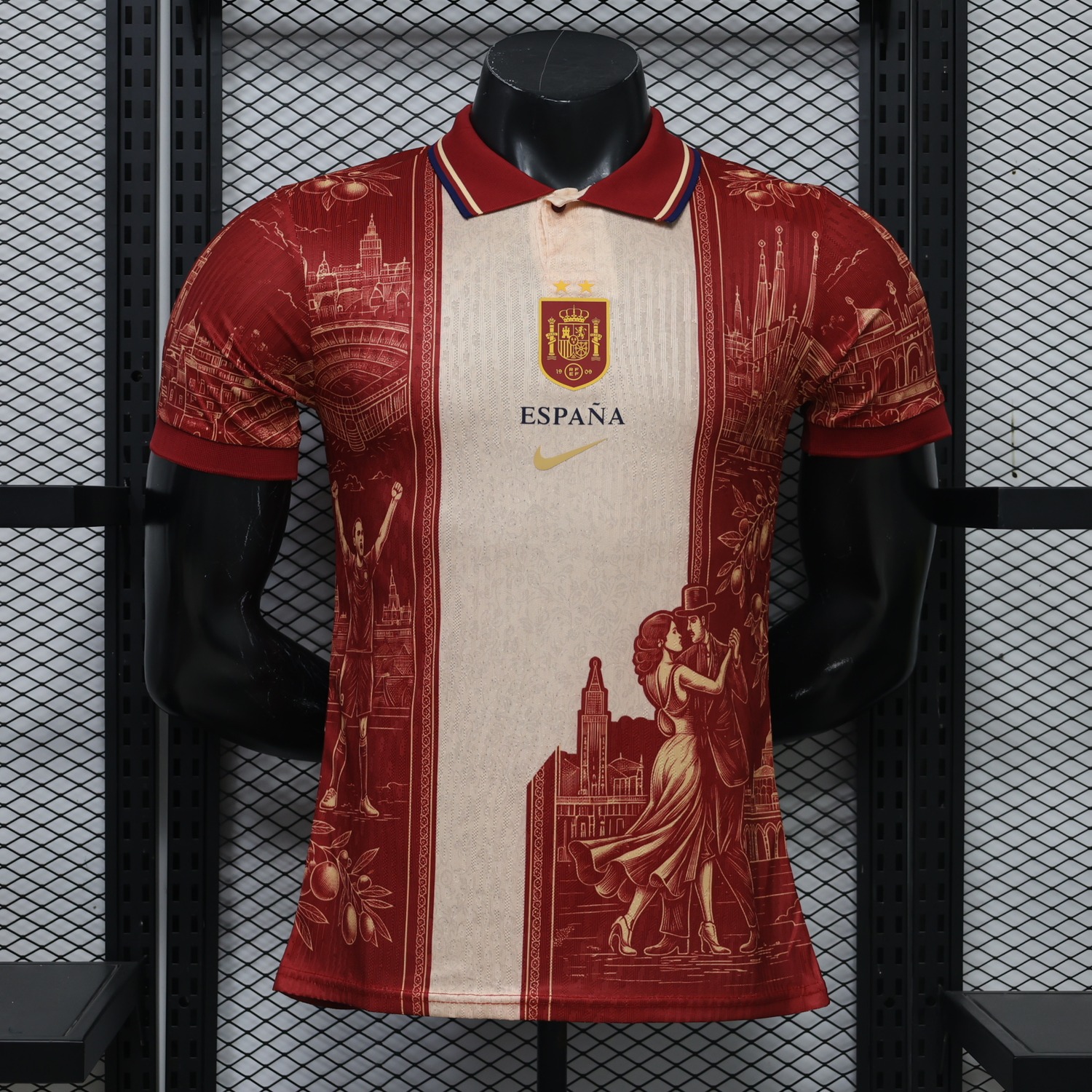 【Two-Crown Star】Spain 2026 Red Gold Landmarks Special Jersey - Player Version - JerseysGala