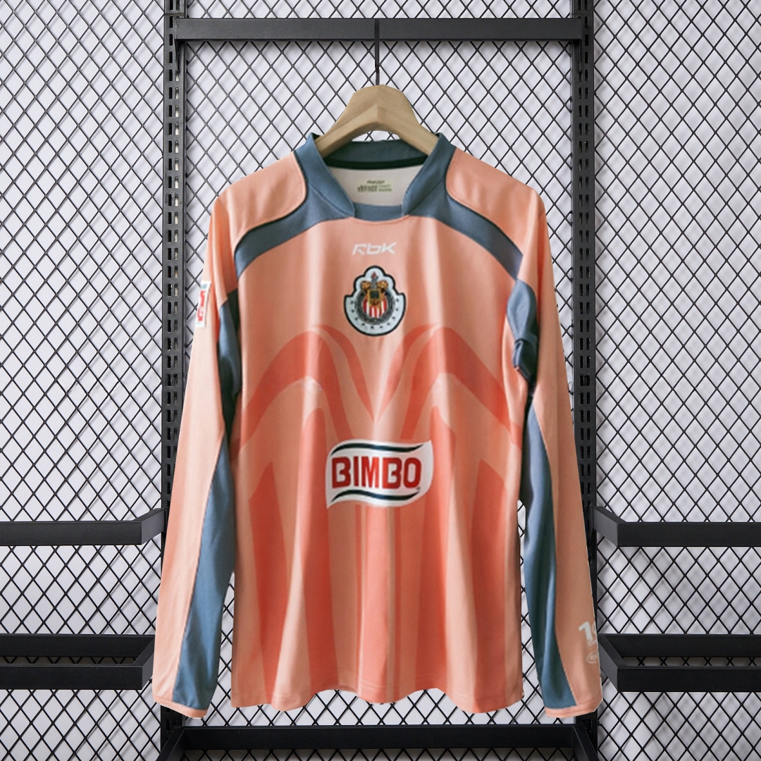 Retro Chivas de Guadalajara 2006-07 Pink Goalkeeper Long Sleeves Jersey - JerseysGala