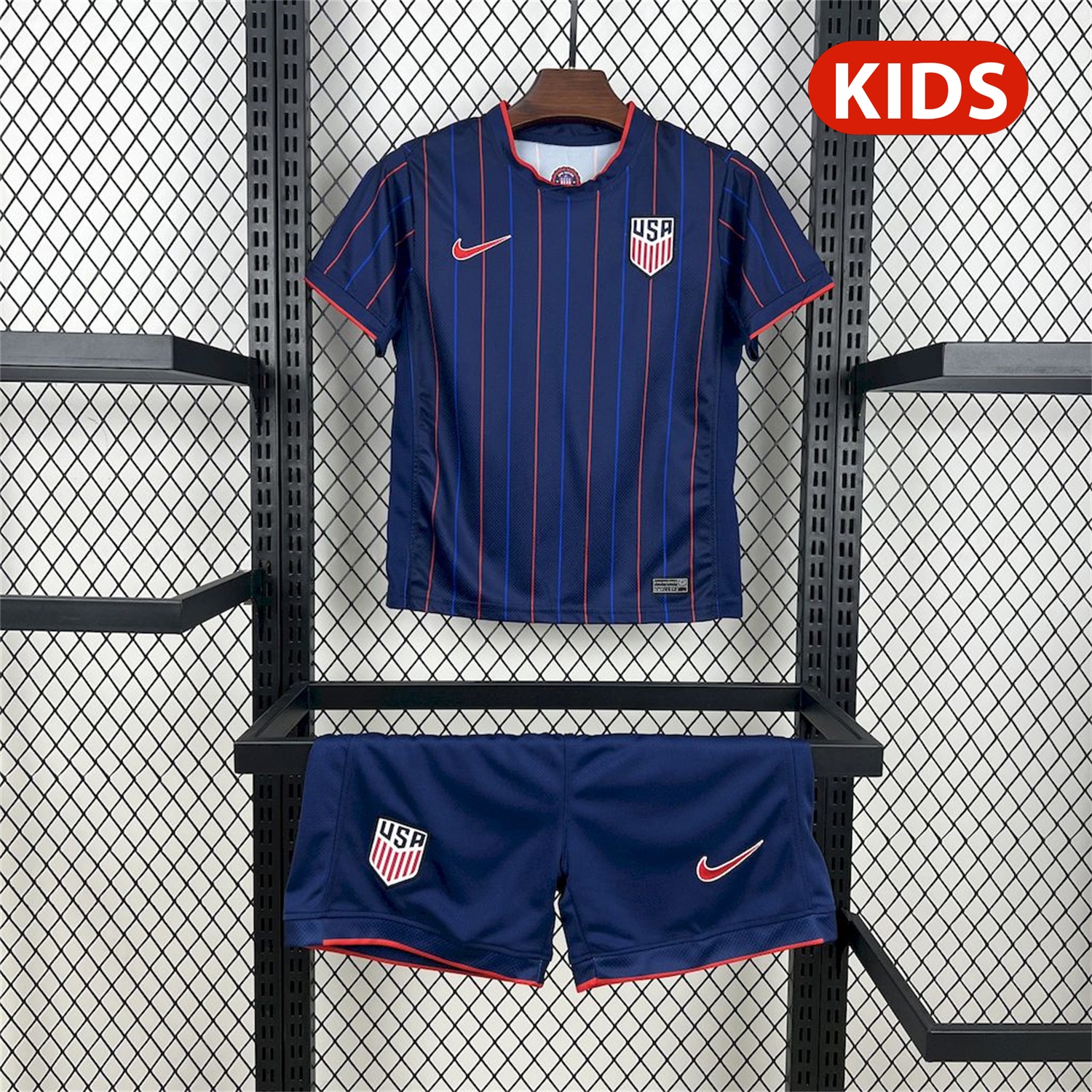 United States USA 25-26 Away Deep Blue Kids Kit - JerseysGala
