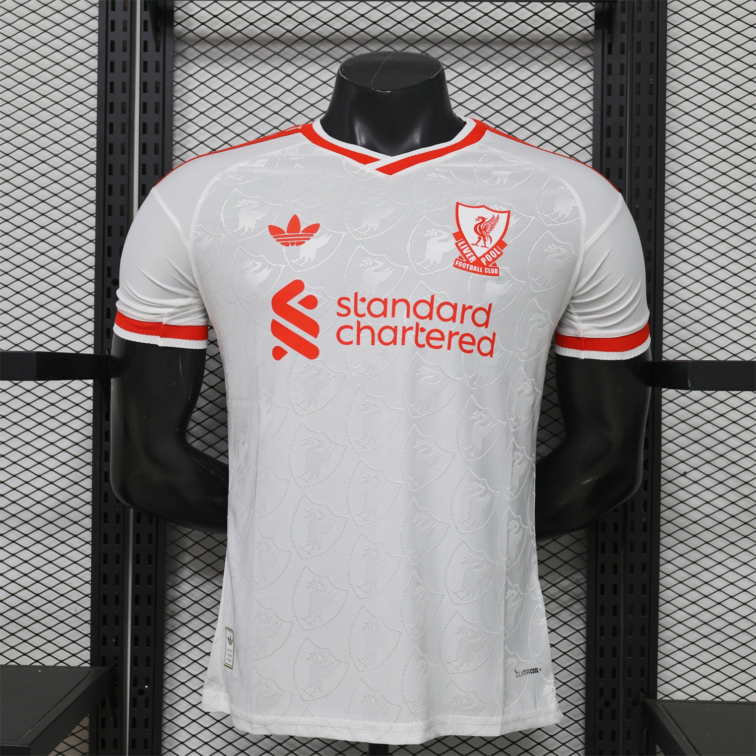 Liver.pool 26-27 Casual White With Faint Logos Jersey - Player Version - JerseysGala