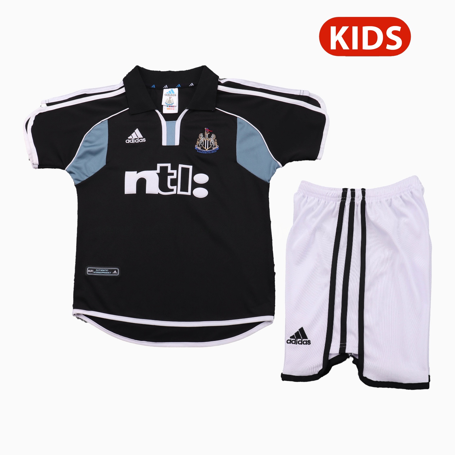 Retro Newcastle United 2000-01 Away Kids Kit - JerseysGala