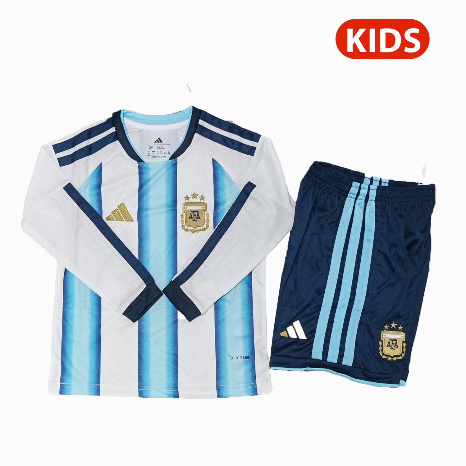 Argentina 2026 Home Long Sleeves Kids Kit - Without Chest Patch - JerseysGala