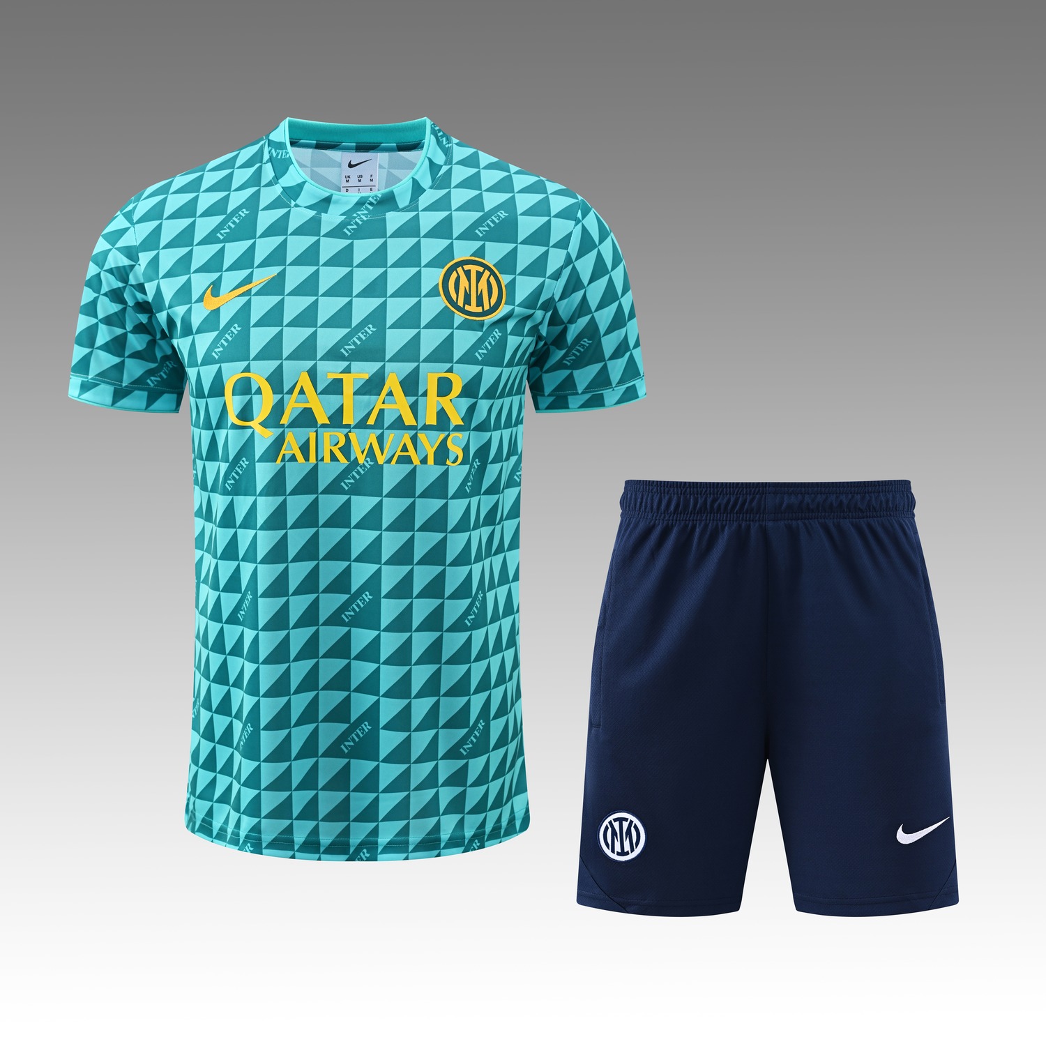 Inter Milan 26-27 Short-Sleeve Training Set - Lake Blue Top & Deep Blue Shorts - JerseysGala