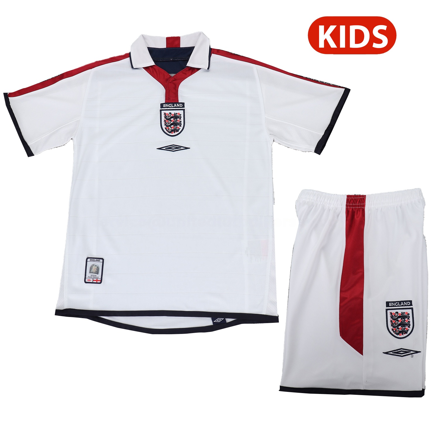 Retro England 2004 Home Kids Kit - JerseysGala