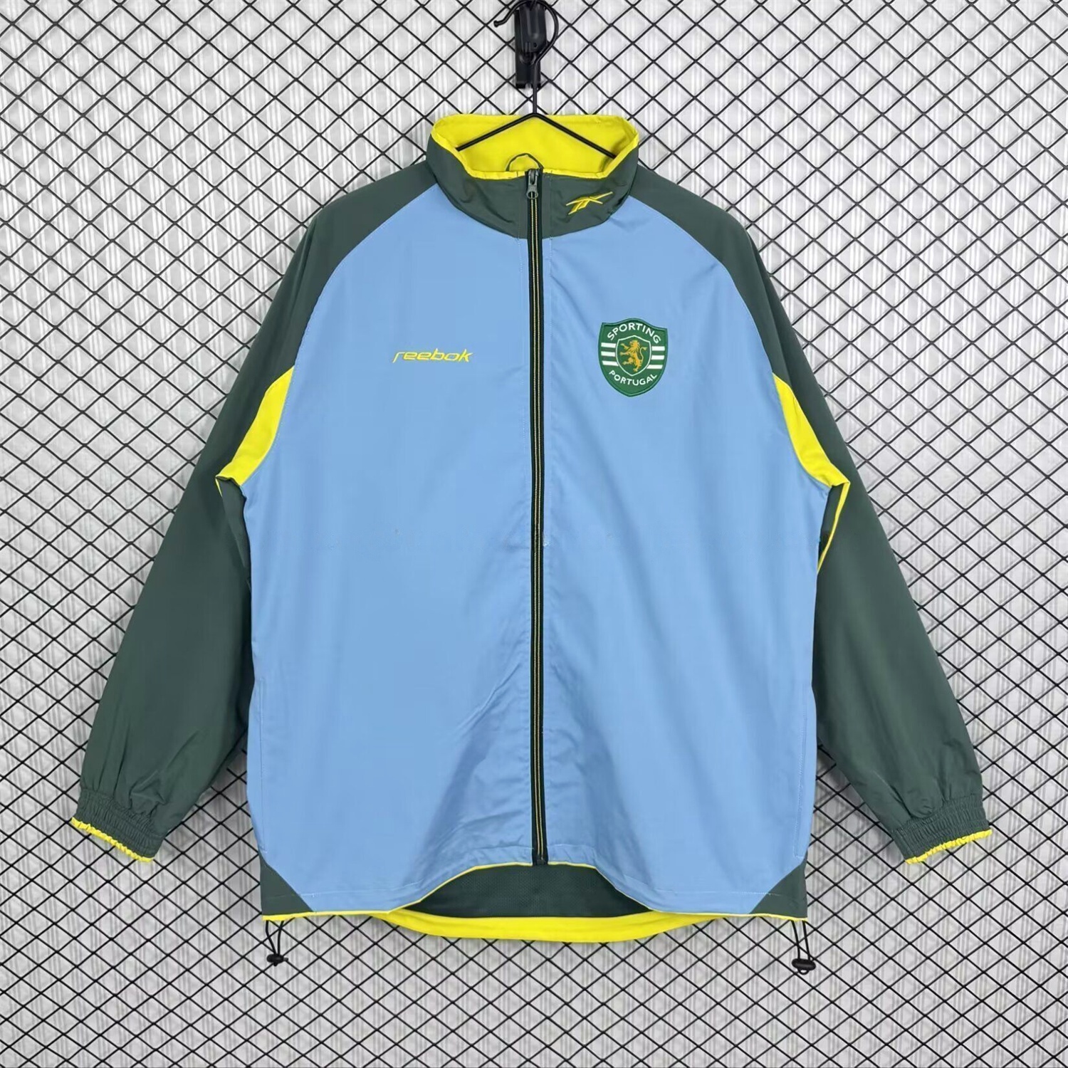 Retro Sporting CP 2002-03 Windbreaker Jacket - Blue Green - JerseysGala