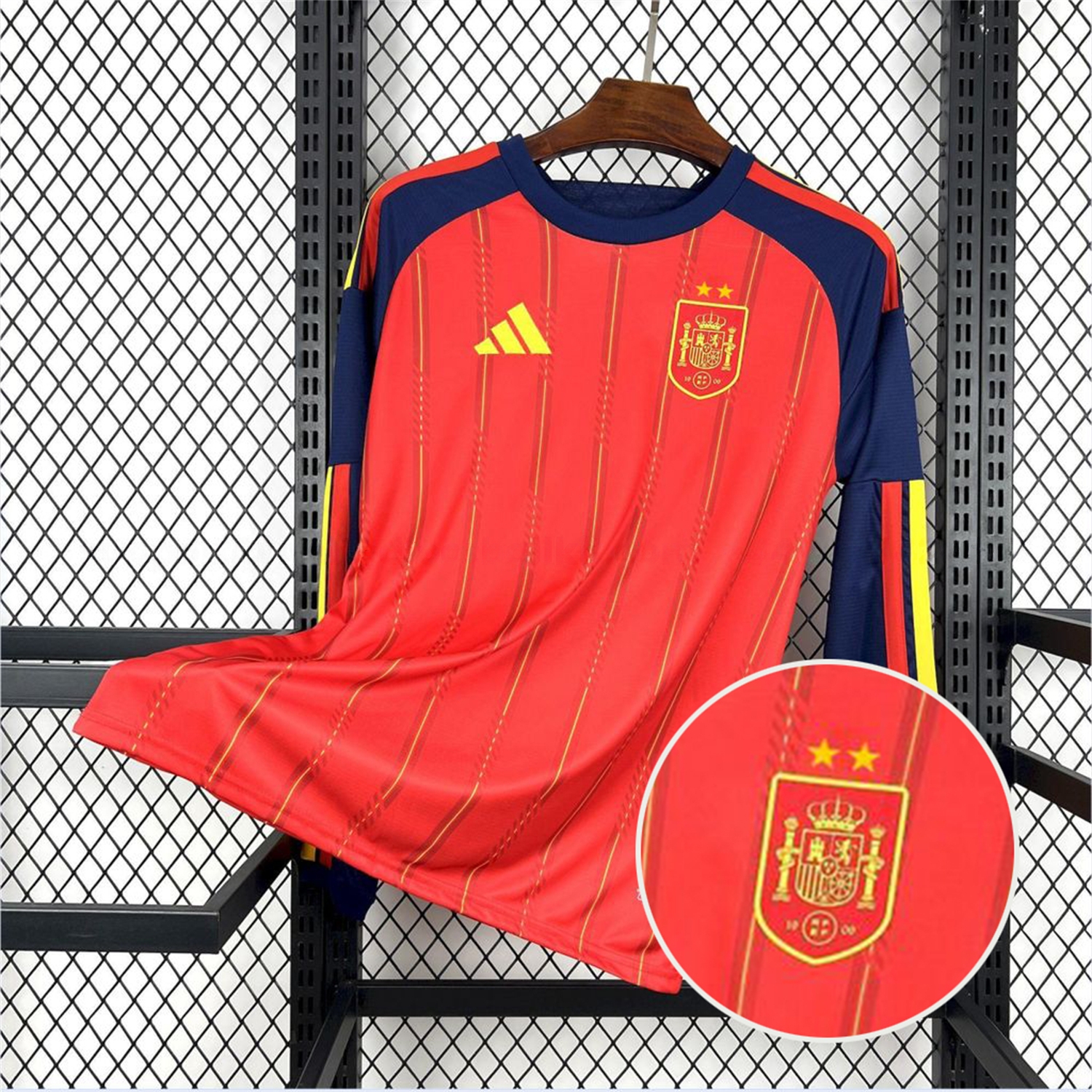 【Two-Crown Star】Spain 2026 Home Long Sleeves Jersey - Fans Version - JerseysGala