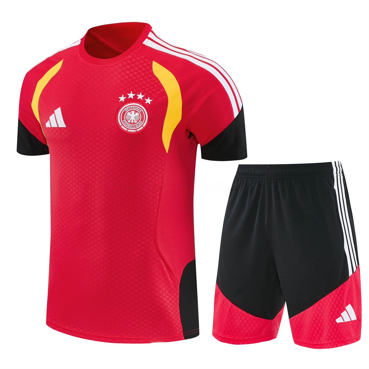 Germany 2026 Short-Sleeve Training Set - Red Top and Black Shorts - JerseysGala