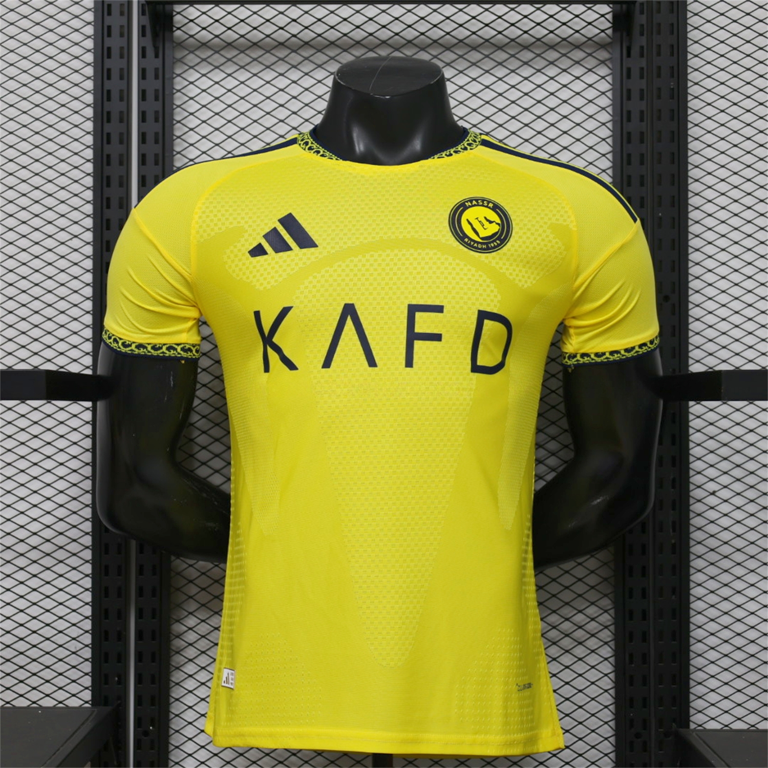 Al Nassr Riyadh Victory 26-27 Home Jersey With Sponsors - Player Version - JerseysGala