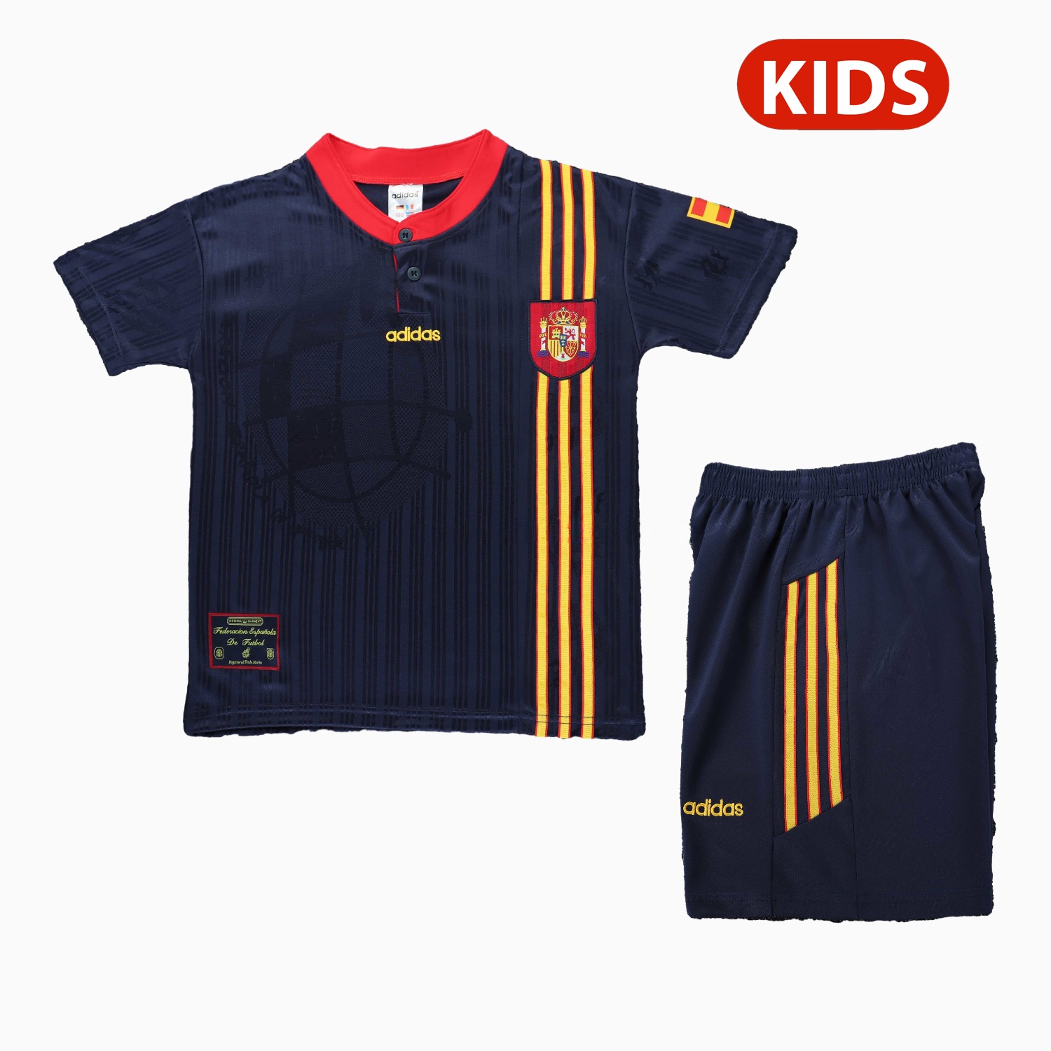 Retro Spain 1996 Away Kids Kit - JerseysGala
