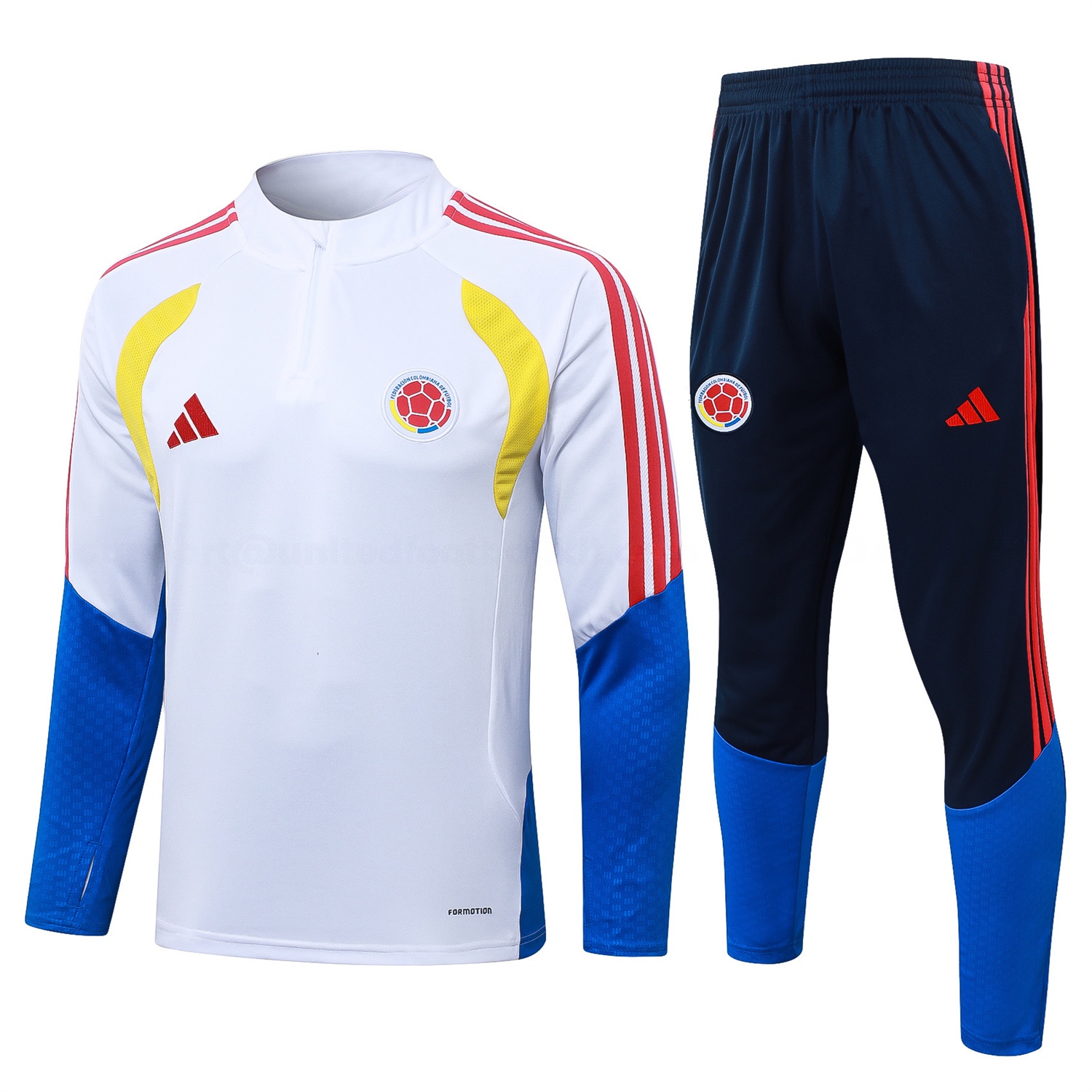 Colombia 2026 Long Sleeve Training Set - White Top & Black Pants - JerseysGala