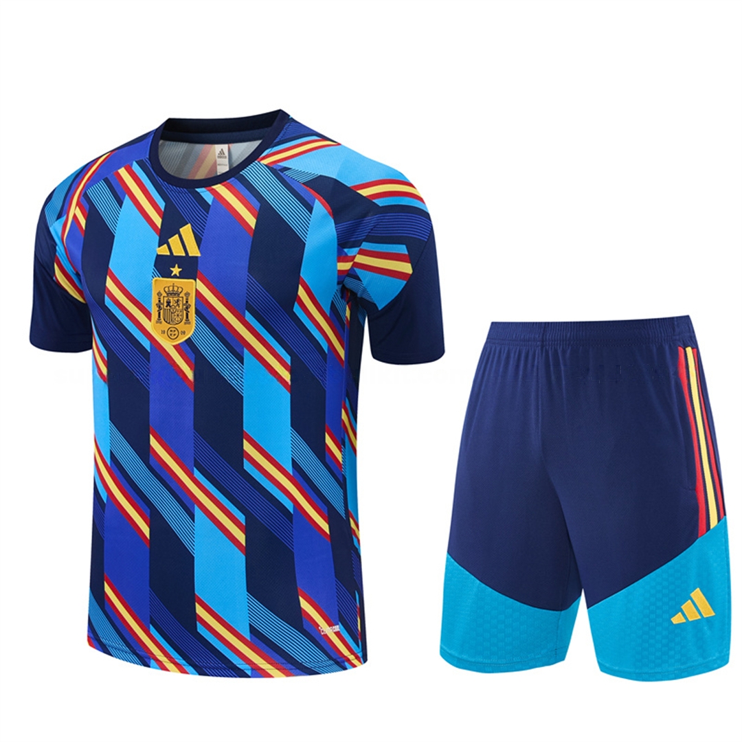 Spain 2026 Short-Sleeve Training Set - Royal Blue And Yellow Top & Royal Blue Shorts - JerseysGala