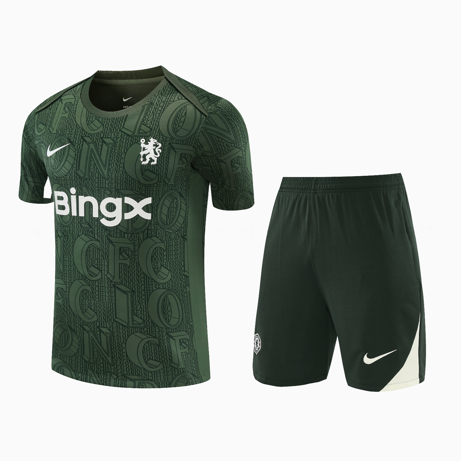 C.H.E.L.S.E.A 25-26 Short-Sleeve Training Set - Dark Green Top & Dark Green Pants - JerseysGala