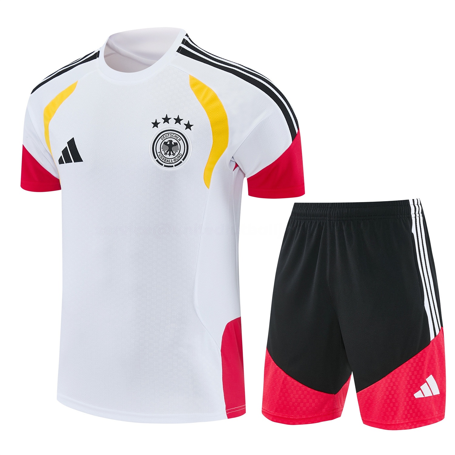 Germany 2026 Short-Sleeve Training Set - White Top and Black Shorts - JerseysGala
