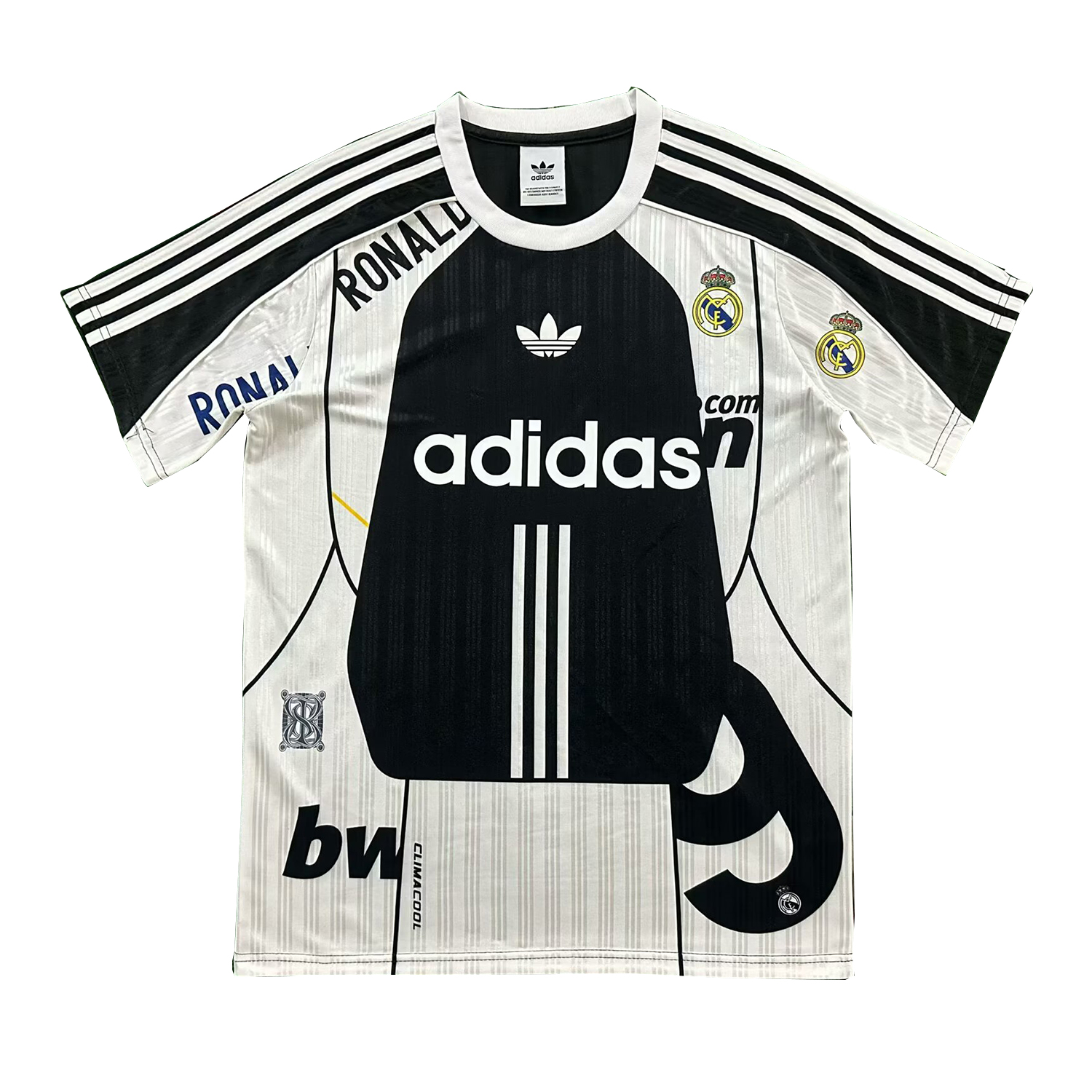 Real Madrid 26-27 Adidas Originals Retro Style White Black Jersey - Fans Version - JerseysGala