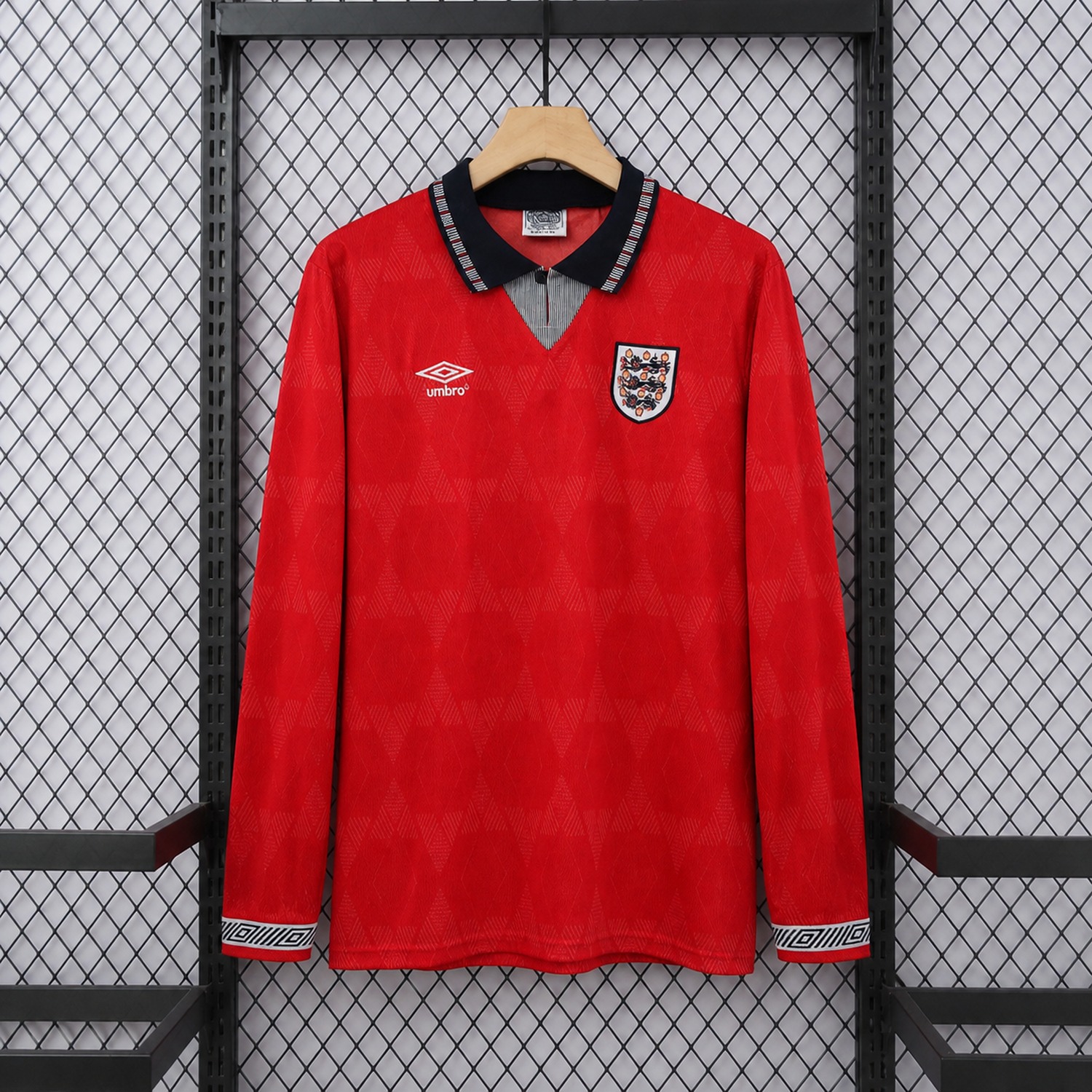 Retro England 1990 Away Long Sleeves Jersey - JerseysGala