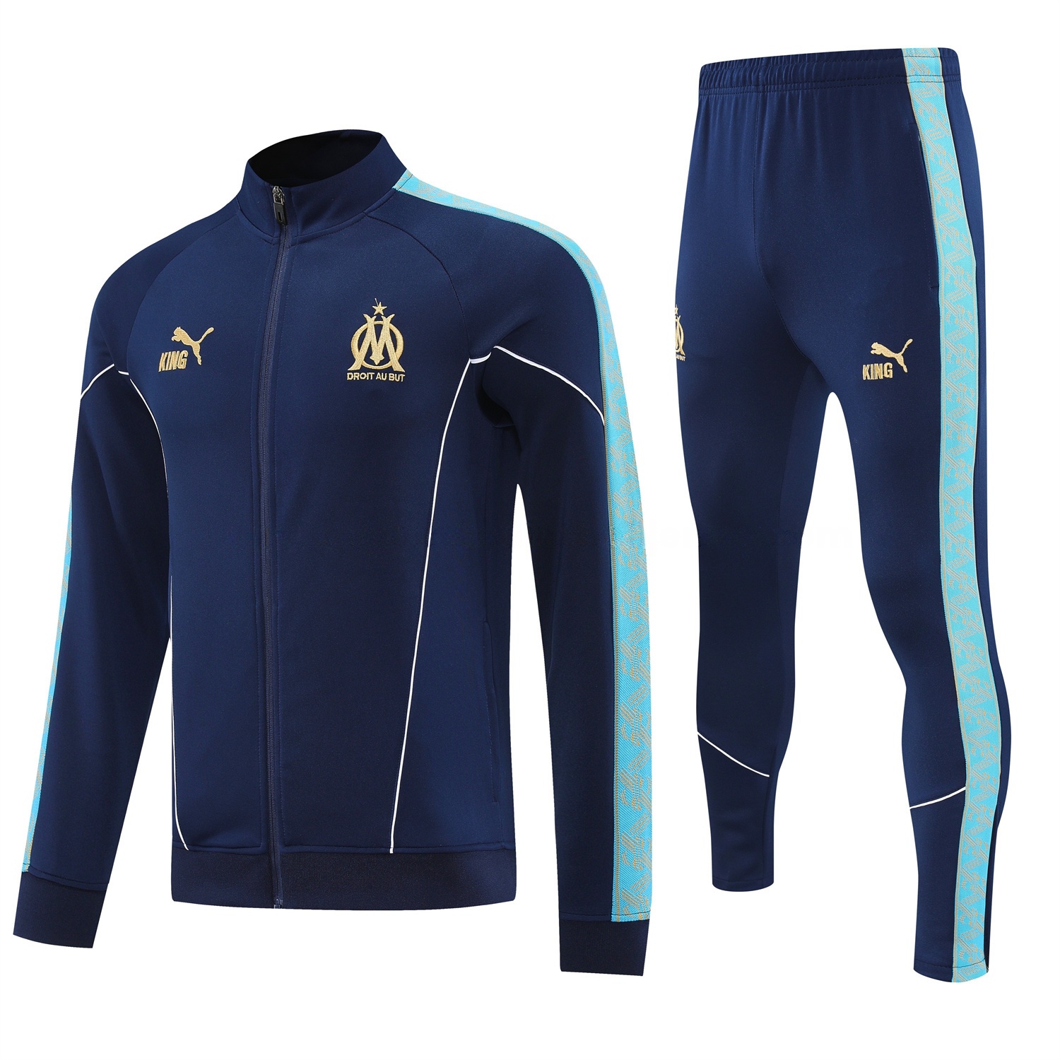 Marseille 25-26 Long Sleeve Training Set - Dark Blue Top & Pants - JerseysGala