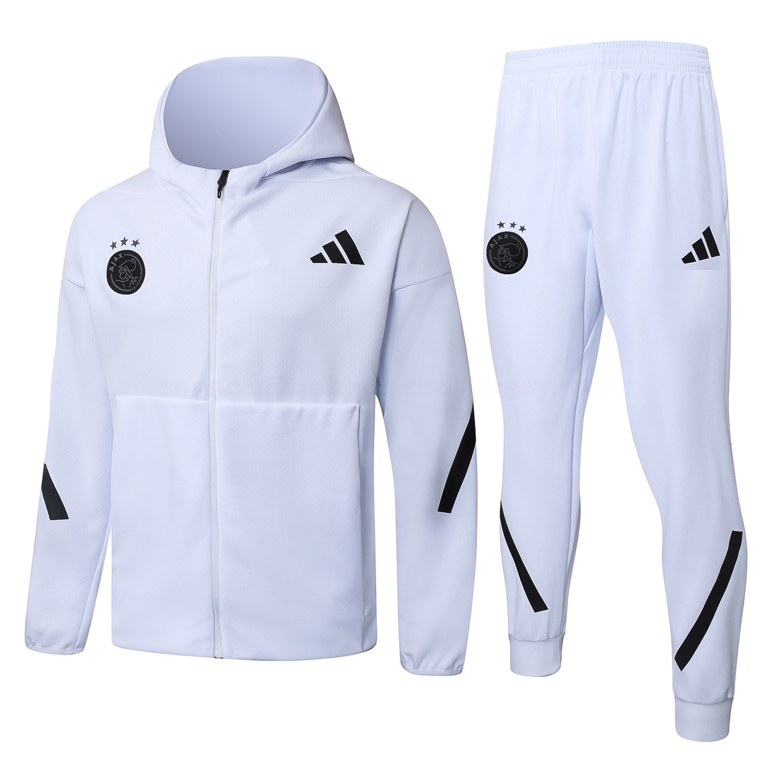 Ajax 25-26 Training Hoodie Set - White Hoodie and White Pants - JerseysGala