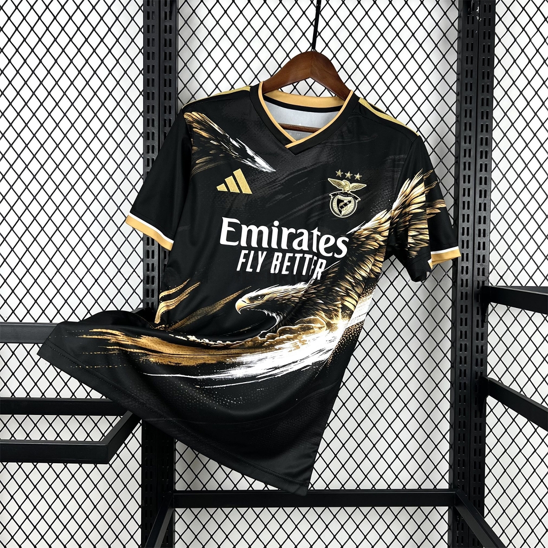 Benfica 25-26 Gold Eagle Black Special Jersey - Fans Version - JerseysGala