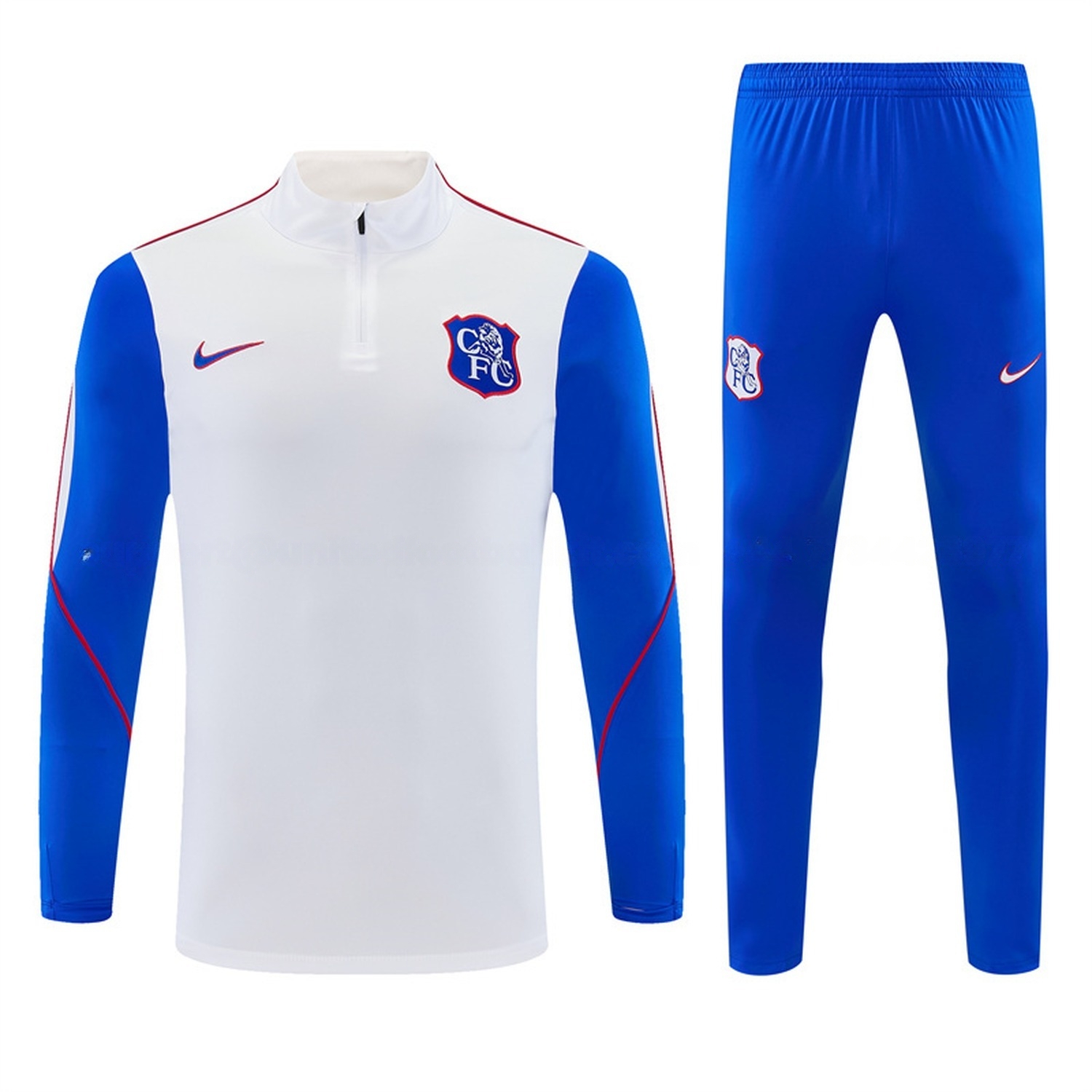 C.H.E.L.S.E.A 26-27 Long Sleeve Training Set - White Top & Royal Blue Pants - JerseysGala