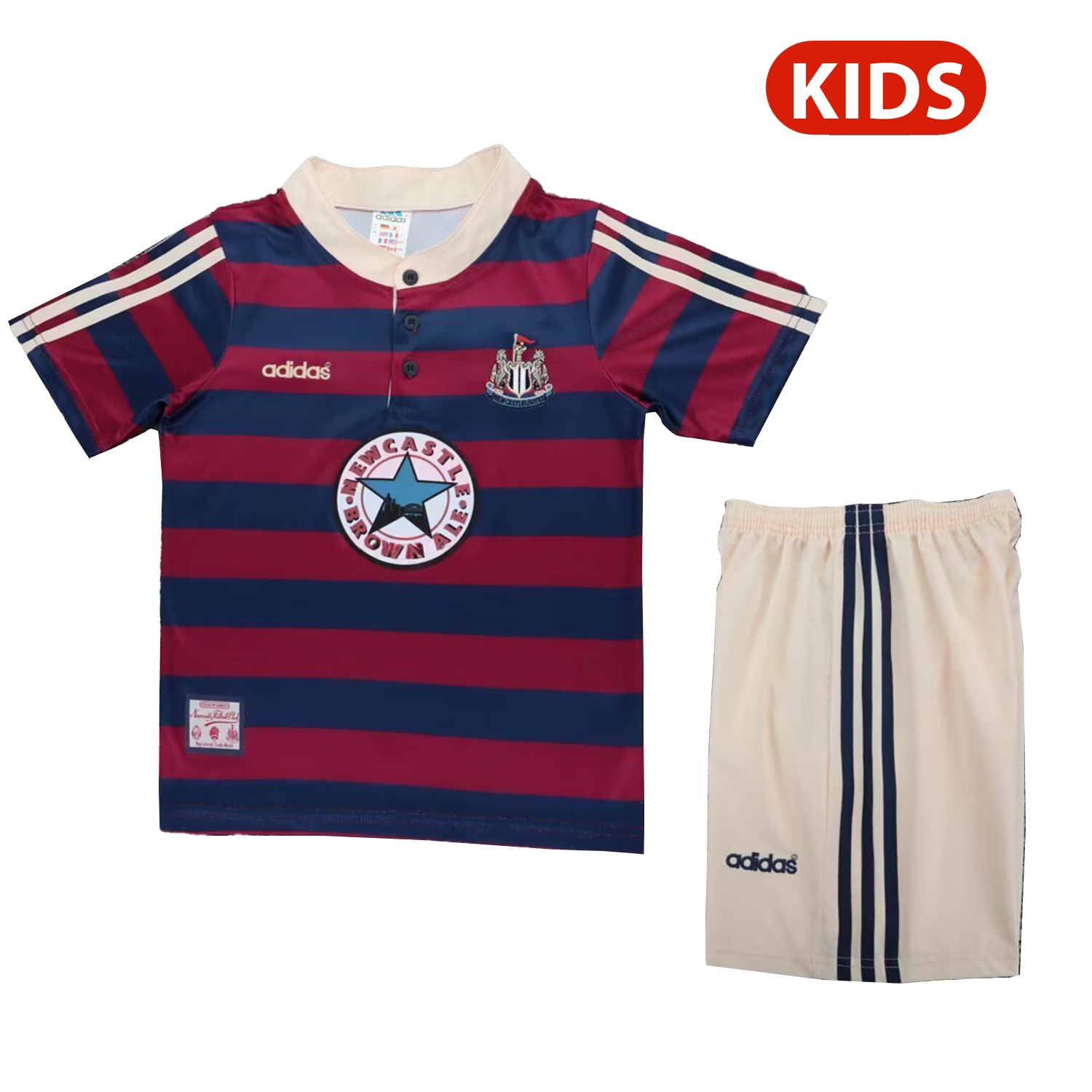 Retro Newcastle United 1995-97 Away Kids Kit - JerseysGala