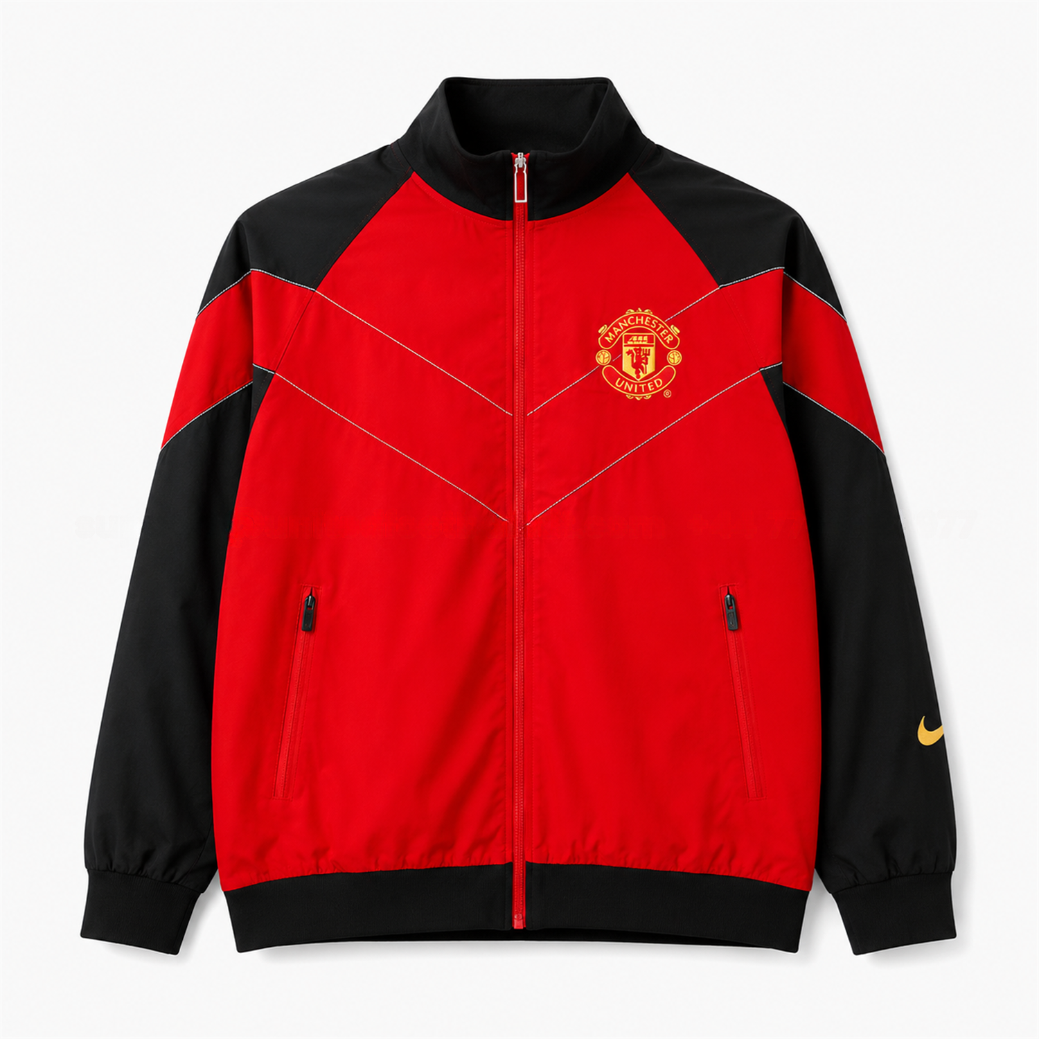 Retro Manchester United 2006-07 Windbreaker Jacket - Red With Black Sleeve - JerseysGala