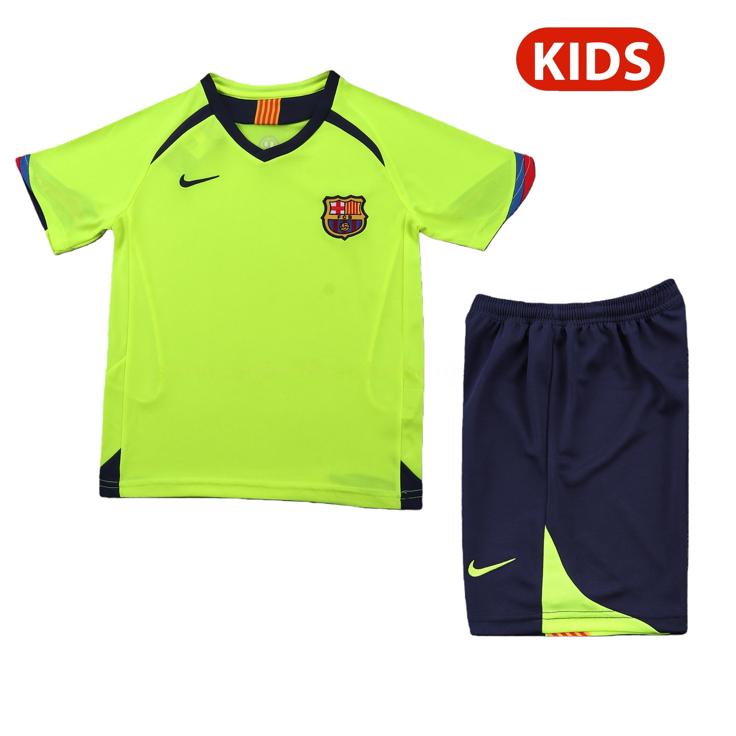 Retro Barcelona 2005-06 Away Kids Kit - JerseysGala