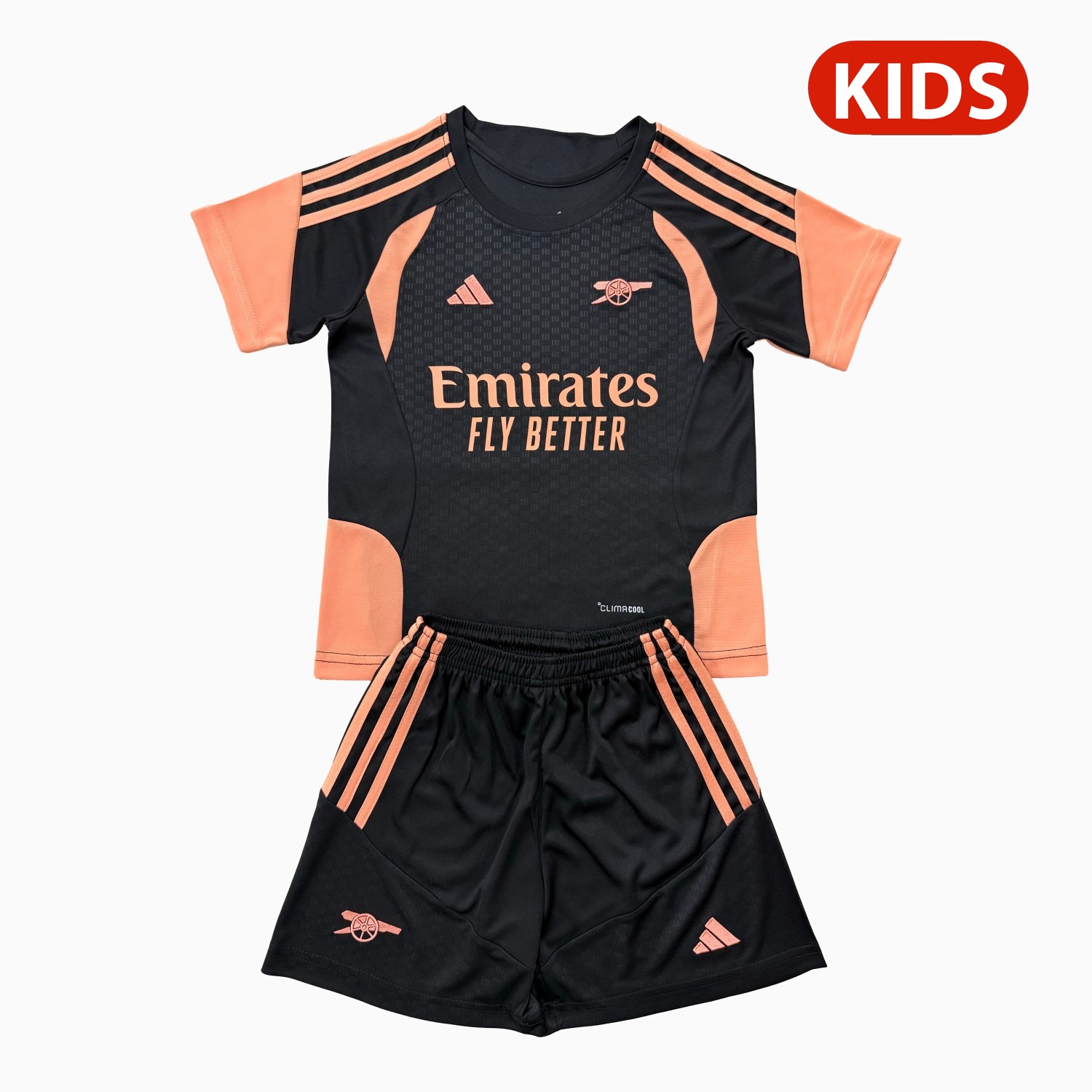 Arsenal 26-27 Black Kids Short-Sleeve Training Set - JerseysGala