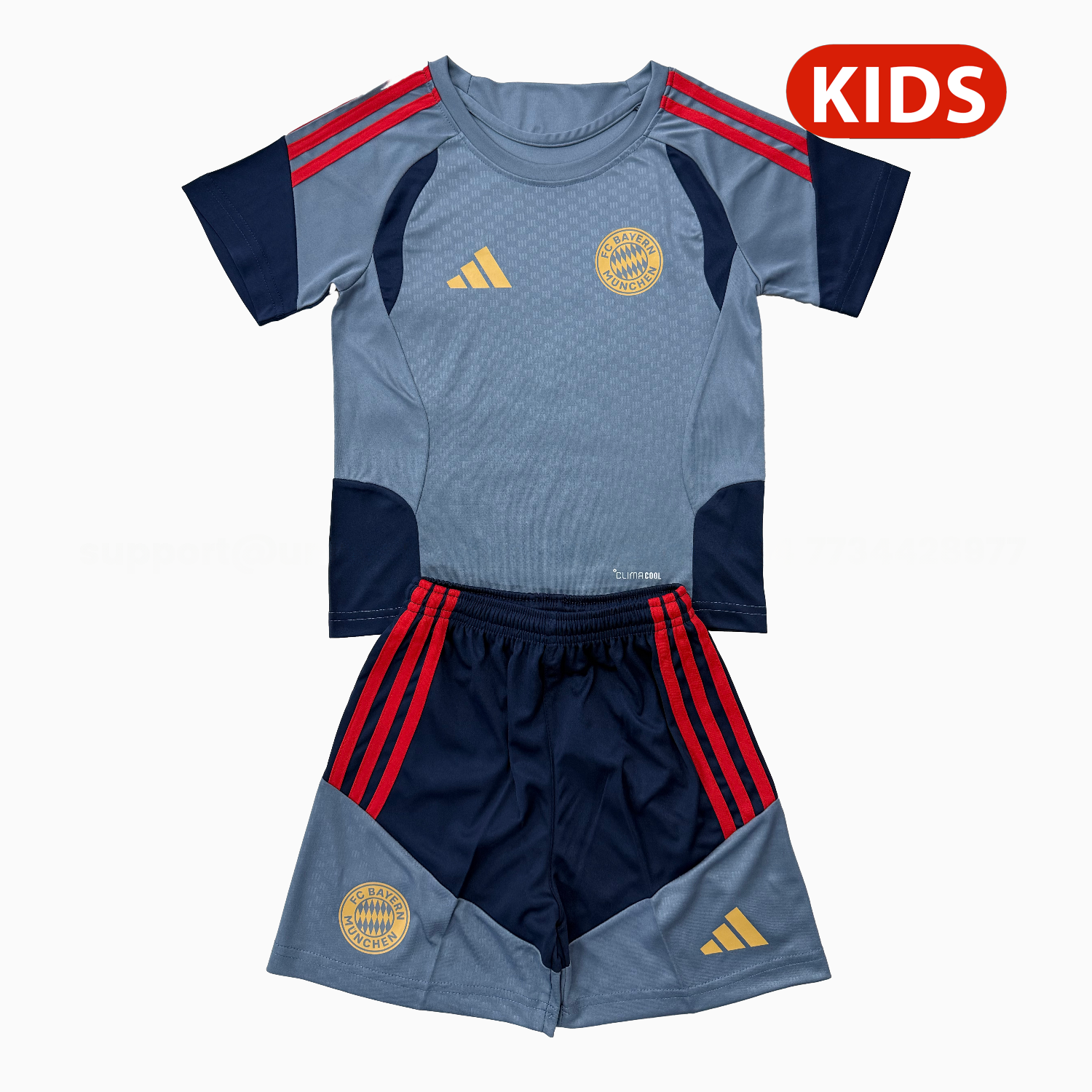 Bayern Munich 26-27 Lake Blue Training Kids Kit - JerseysGala