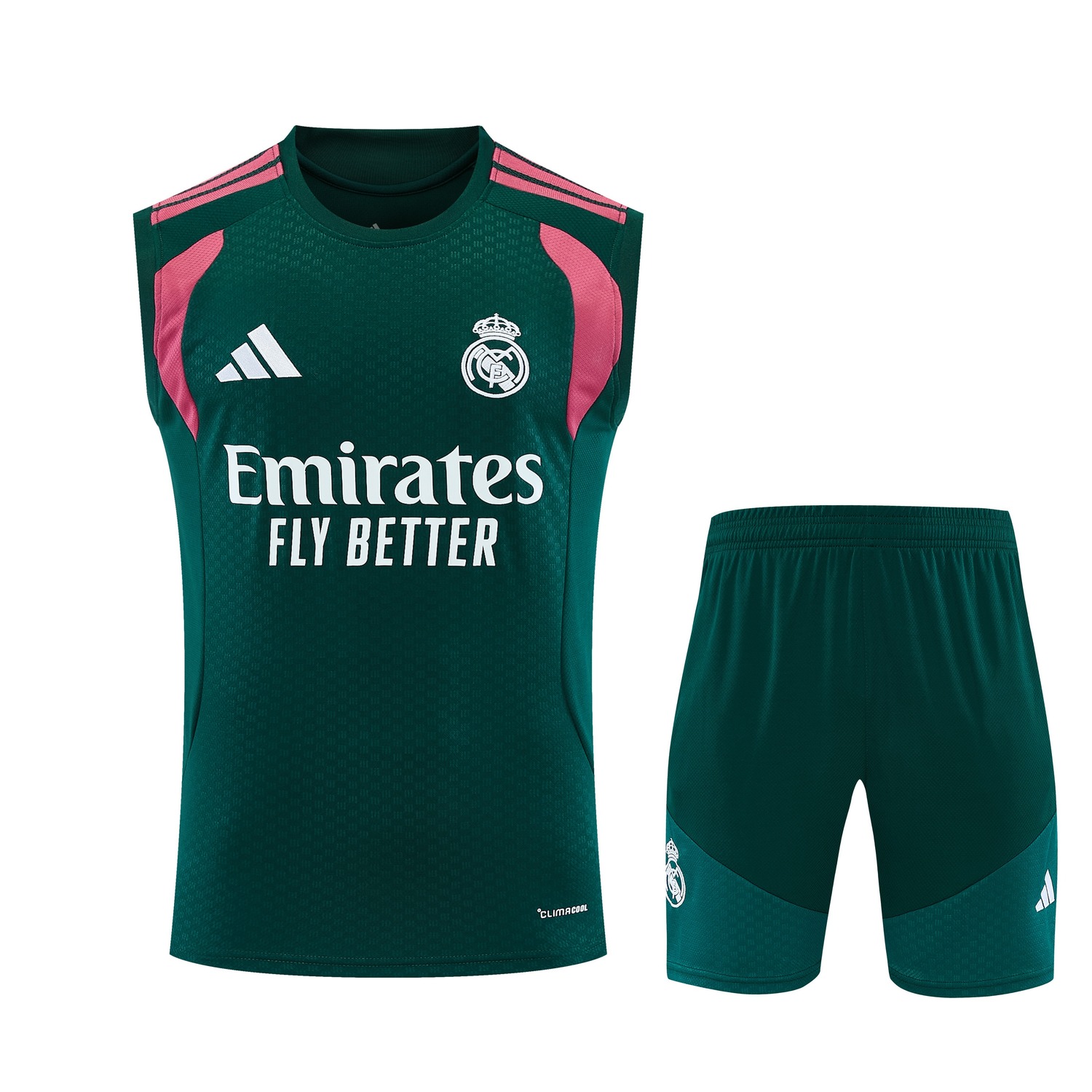 Real Madrid 26-27 Vest Training Set - Dark Green Vest and Shorts - JerseysGala