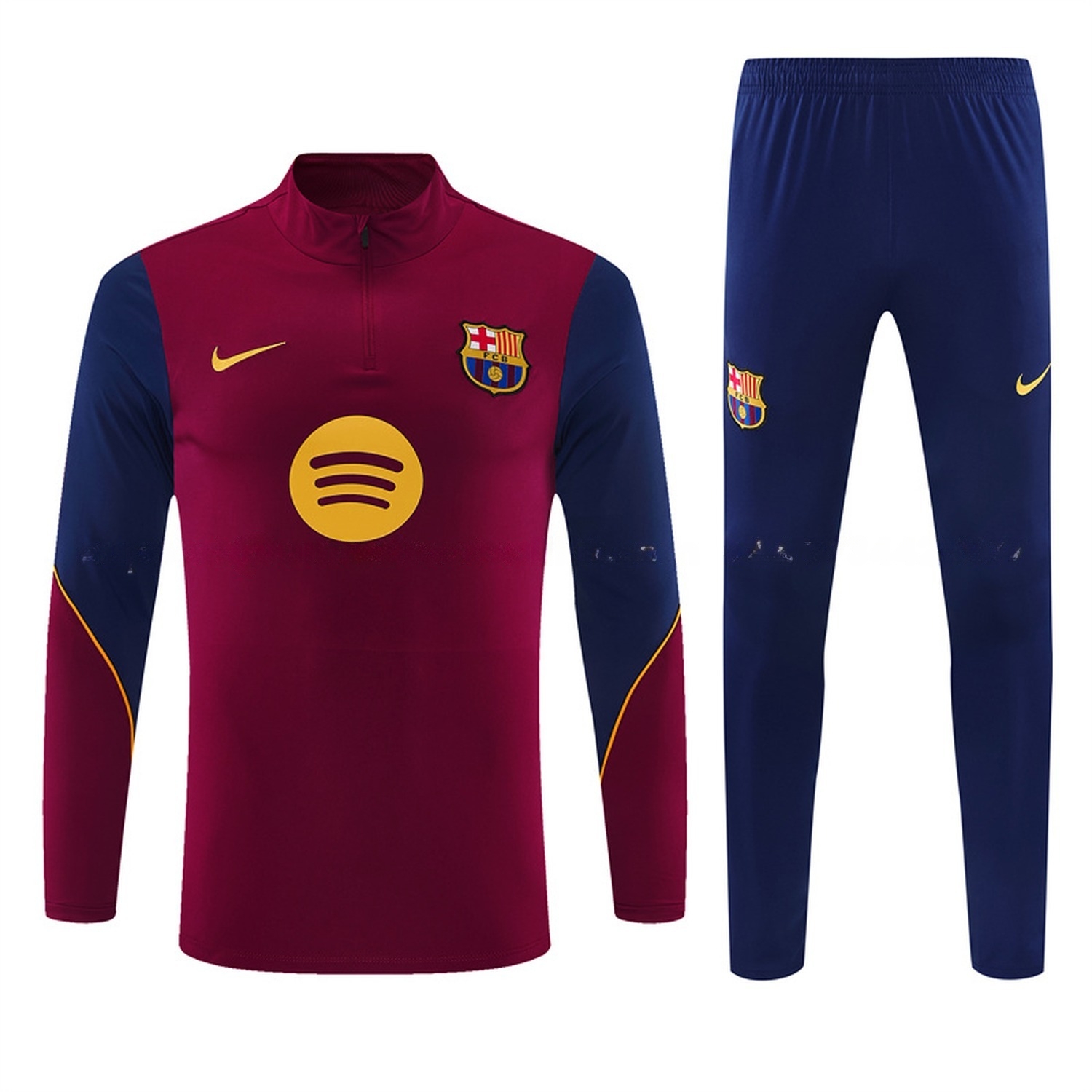 Barcelona 26-27 Long Sleeve Training Set - Red Top & Deep Blue Pants - JerseysGala