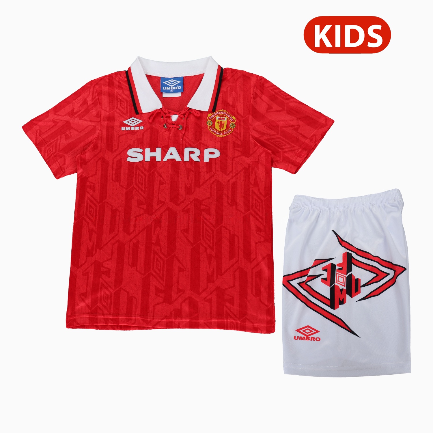 Retro Manchester United 92-94 Home Kids Kit - JerseysGala