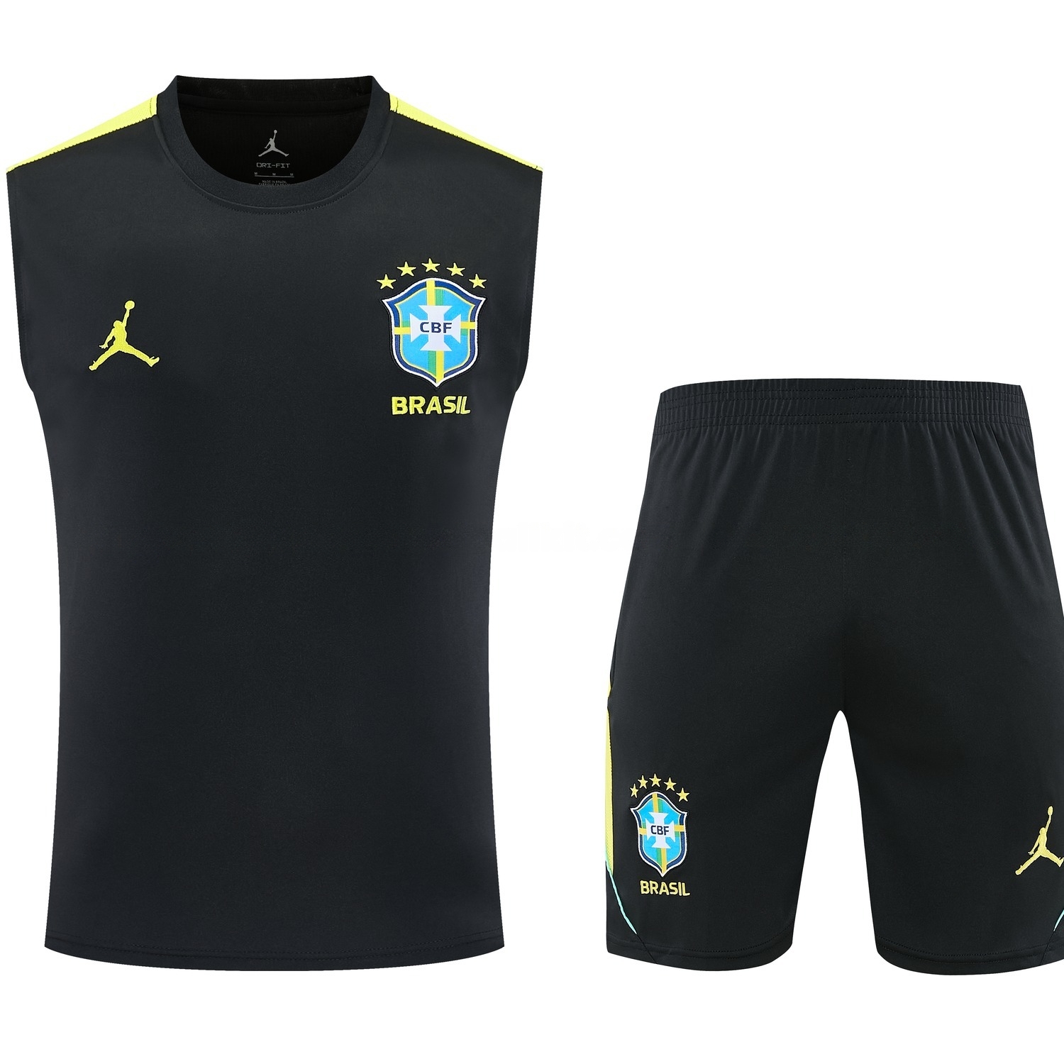 Brazil 2026 Vest Training Set - Black Vest and Shorts - JerseysGala