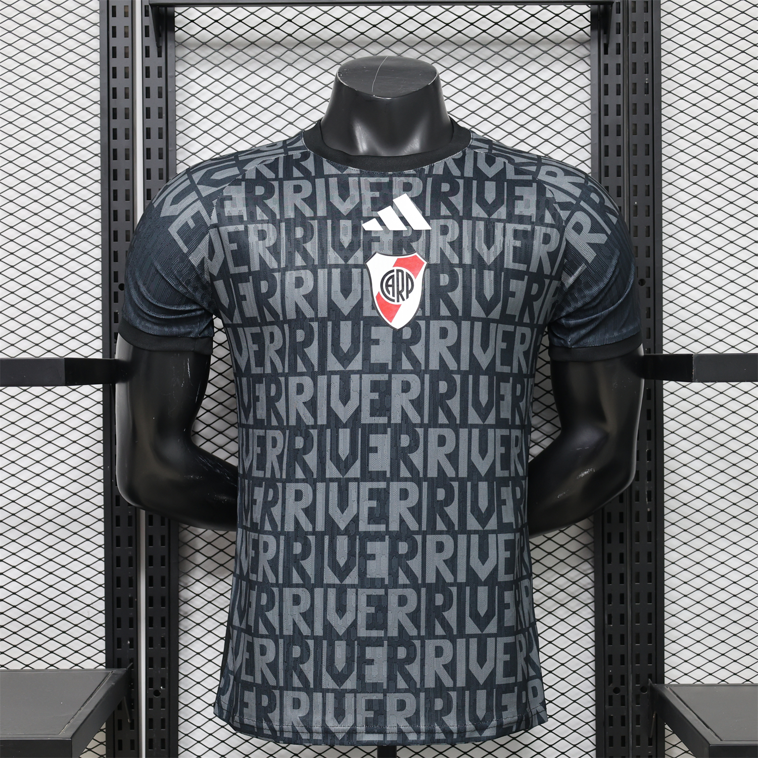 River Plate 26-27 Black Pre-Match Training Jersey - Player Version - JerseysGala