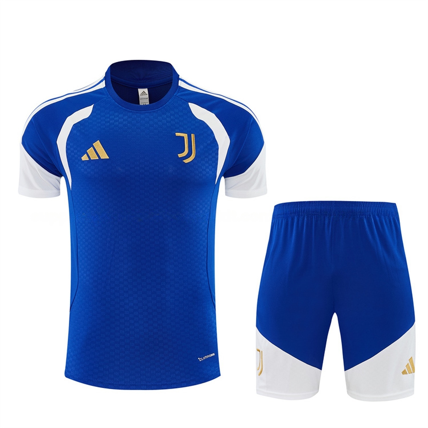 Juventus 26-27 With White Short-Sleeve Training Set - Royal Blue Top & Royal Blue Shorts - JerseysGala
