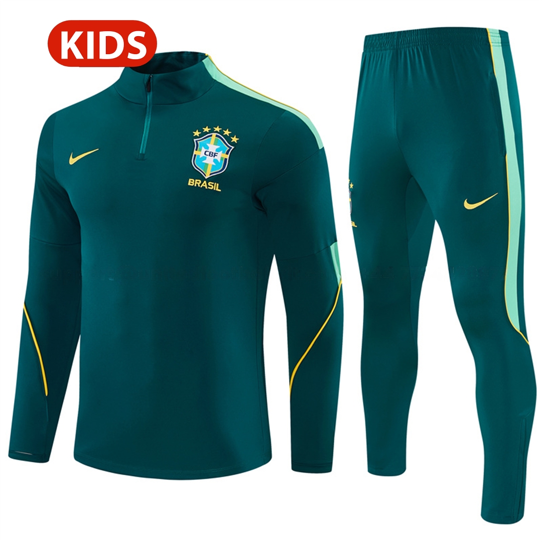 Brazil 2026 Kids Long Sleeves Training Set - Colors Top & Colors Pants - JerseysGala