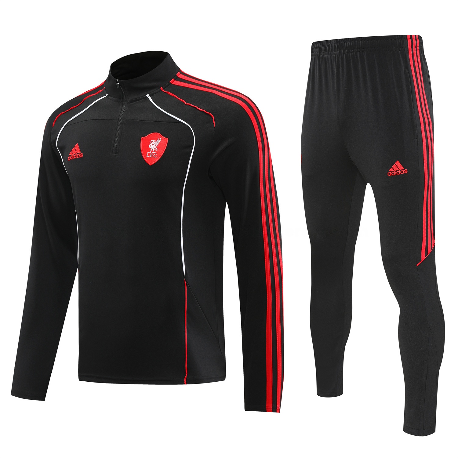 Liver.pool 25-26 Long Sleeve Training Set - Black Top & Pants - JerseysGala
