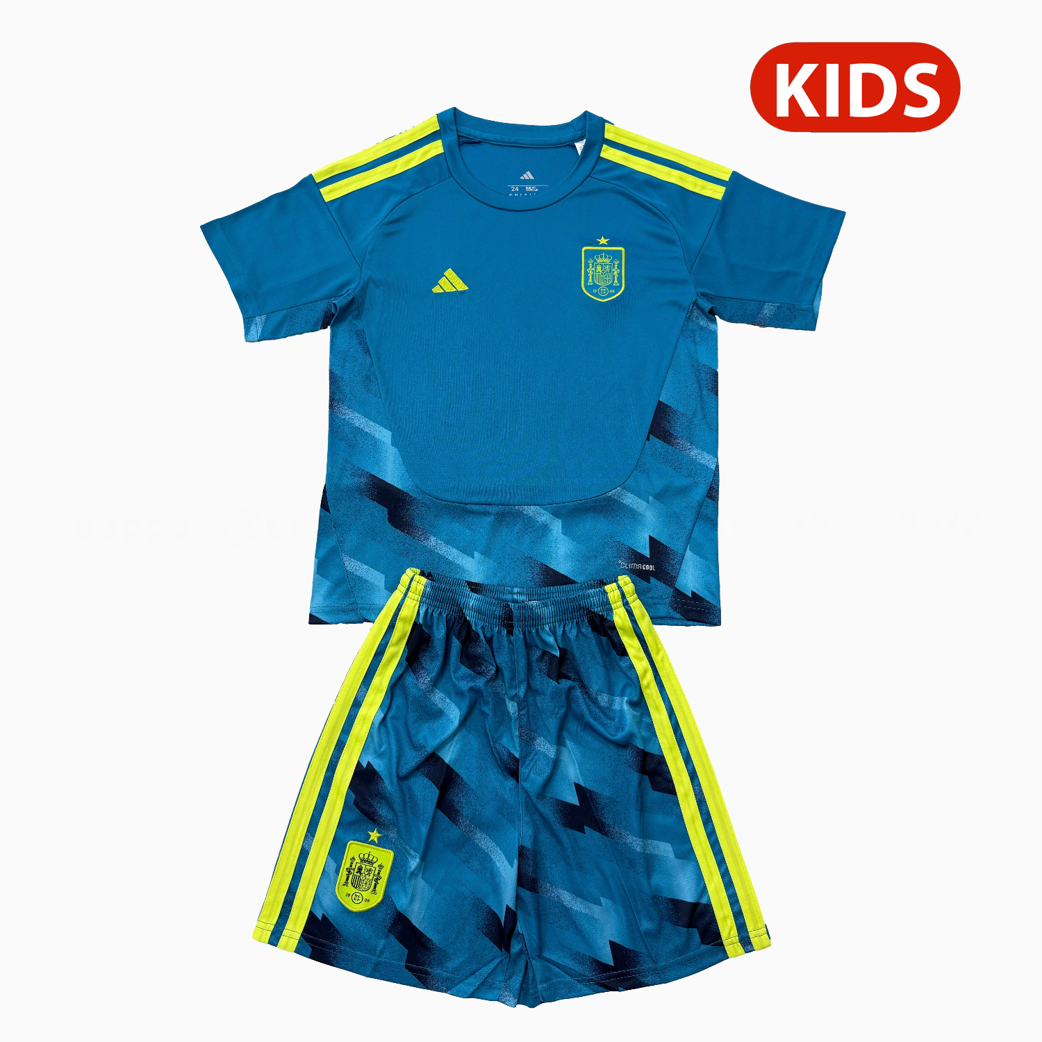 Spain 2026 Lake Blue Goalkeeper Kids Kit - JerseysGala