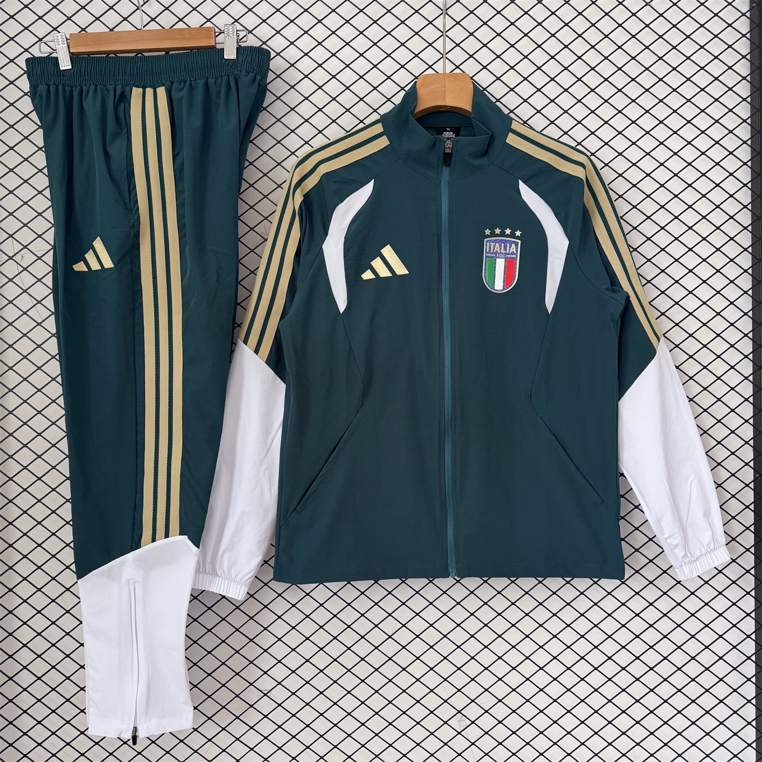 Italy 2026 Windbreaker Training Set - Green Top and Pants - JerseysGala