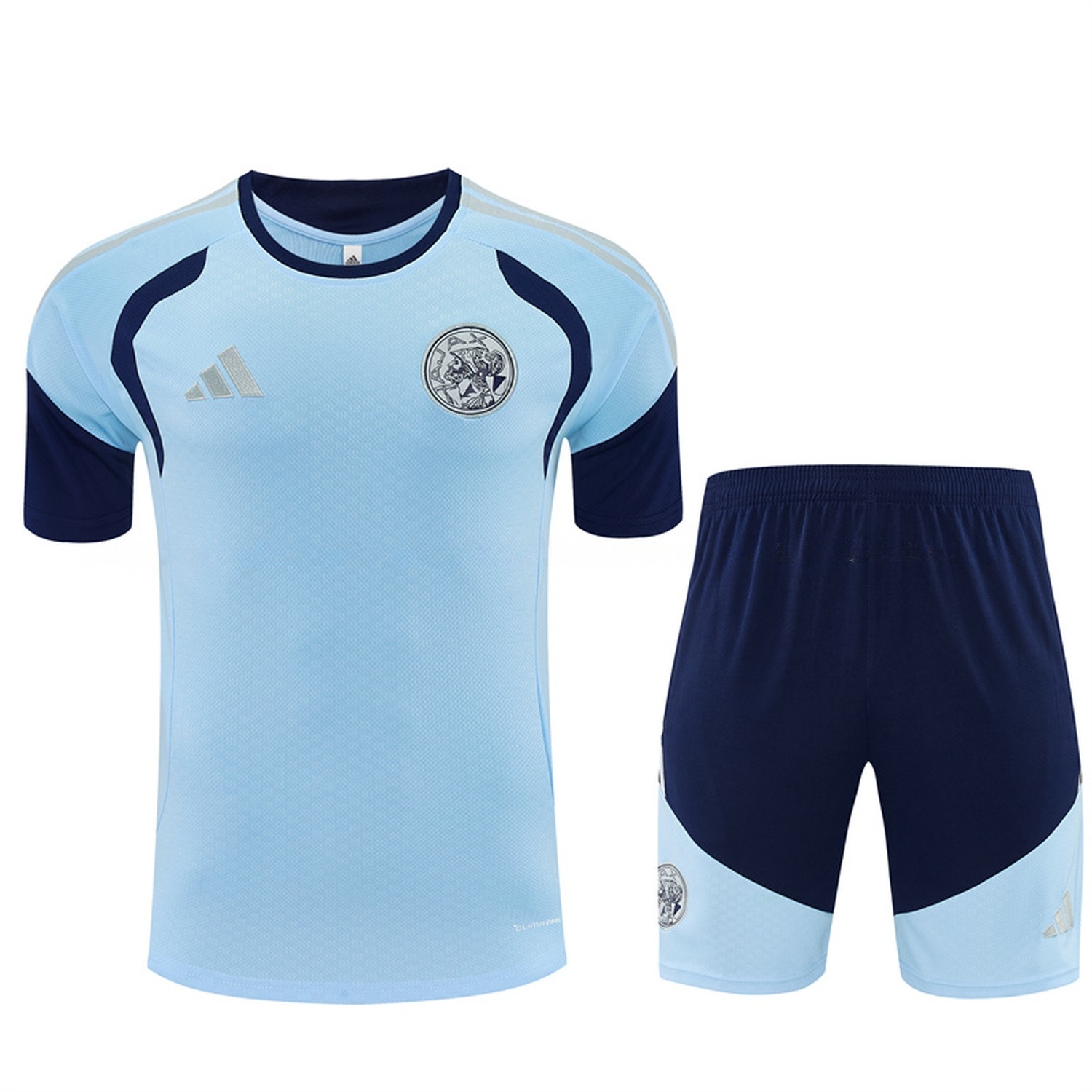 Ajax 26-27 Short-Sleeve Training Set - Light Blue Top & Deep Blue Shorts - JerseysGala