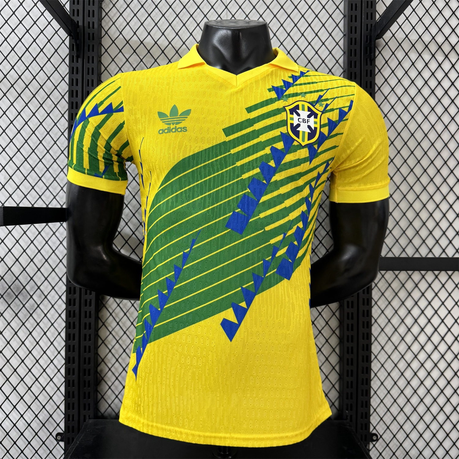 Brazil 2026 Blue-Green Stripes Yellow Special Jersey - Player Version - JerseysGala