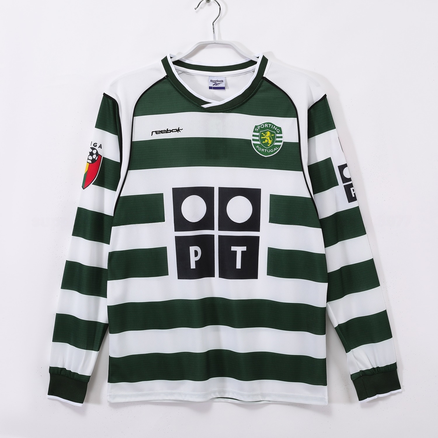 Retro Sporting CP 2001-03 Home Long Sleeves Jersey - JerseysGala